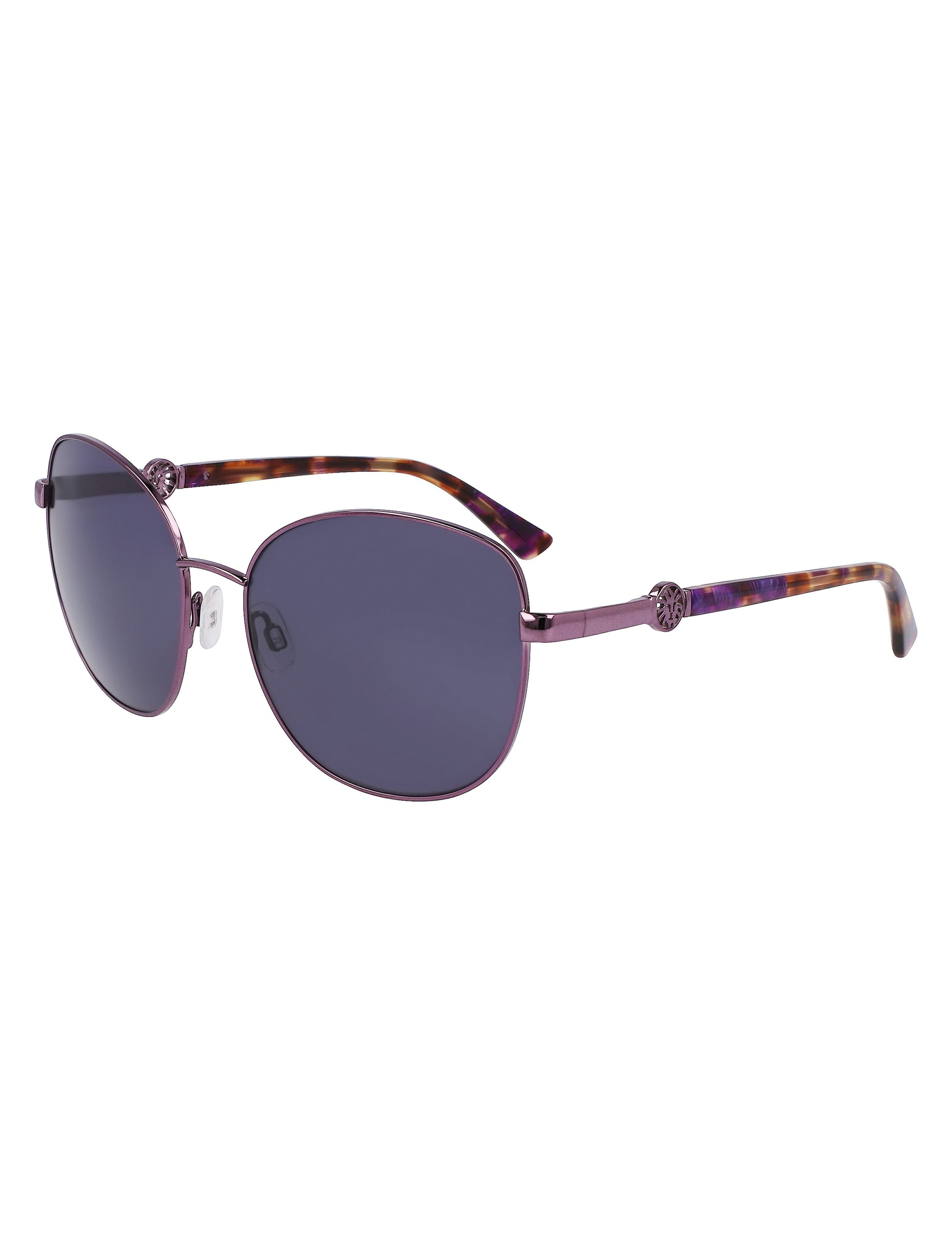Anne Klein Anne Klein Plum Metal Round Leo Sunglasses