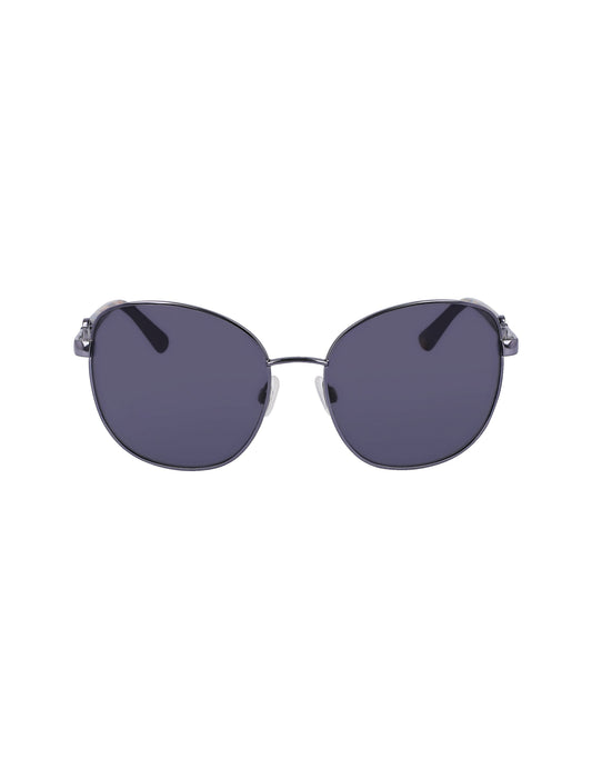 Anne Klein Anne Klein Slate Metal Round Leo Sunglasses
