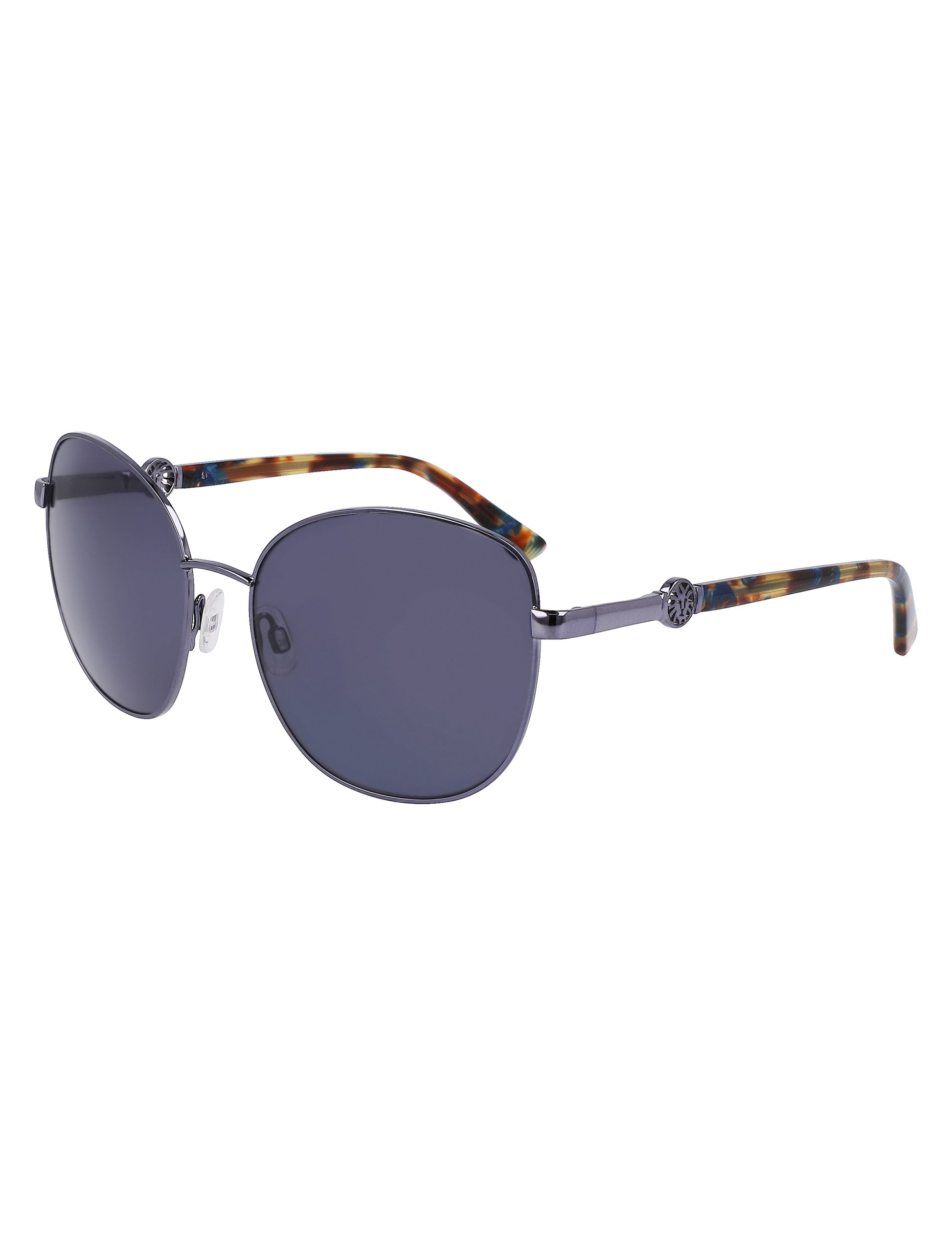 Anne Klein Anne Klein Slate Metal Round Leo Sunglasses
