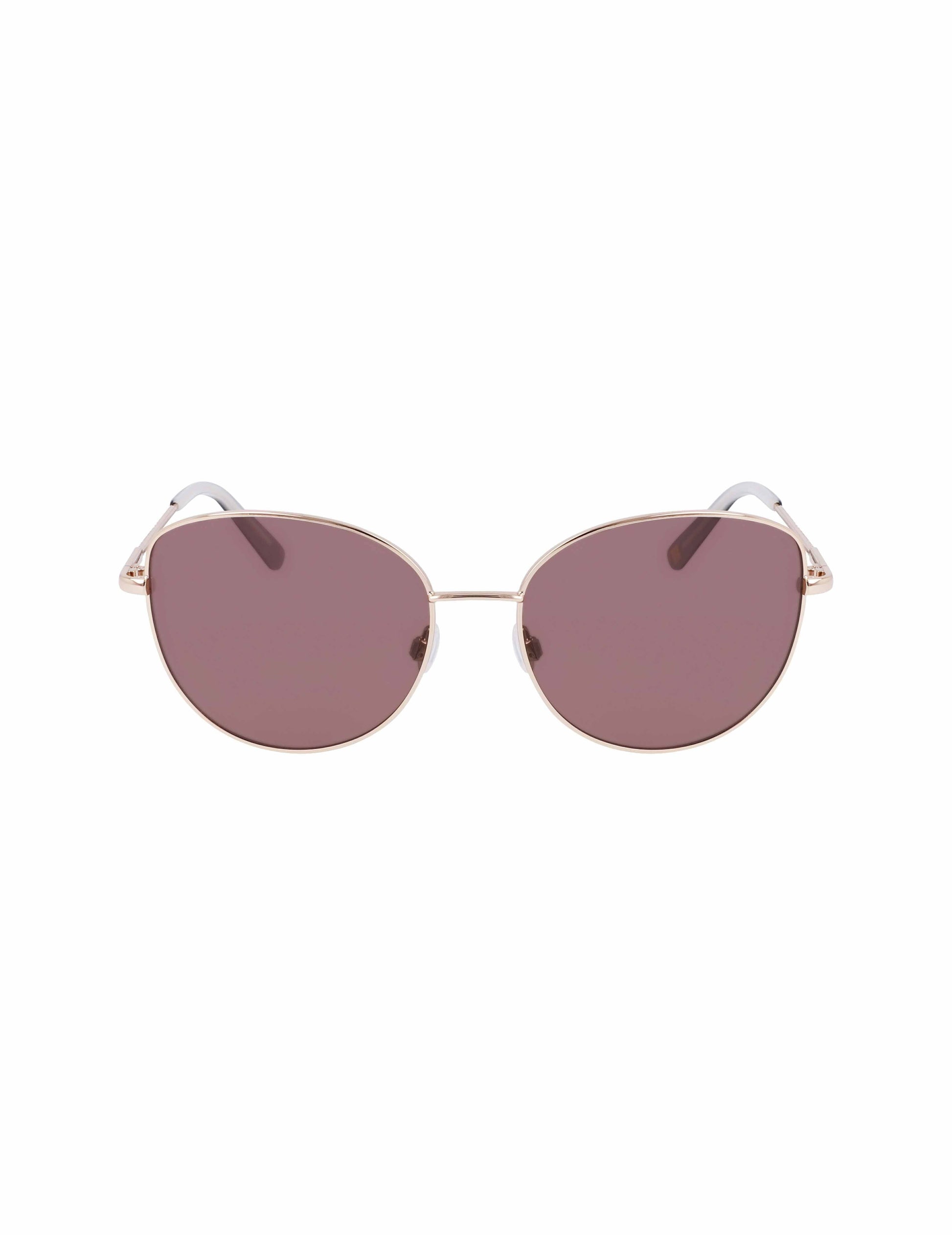 Anne Klein Trendy Round Sunglasses Gold