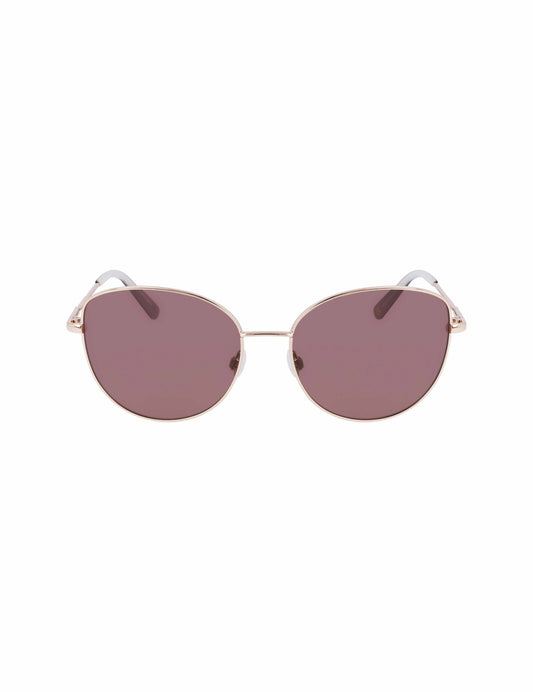 Anne Klein Trendy Round Sunglasses Gold