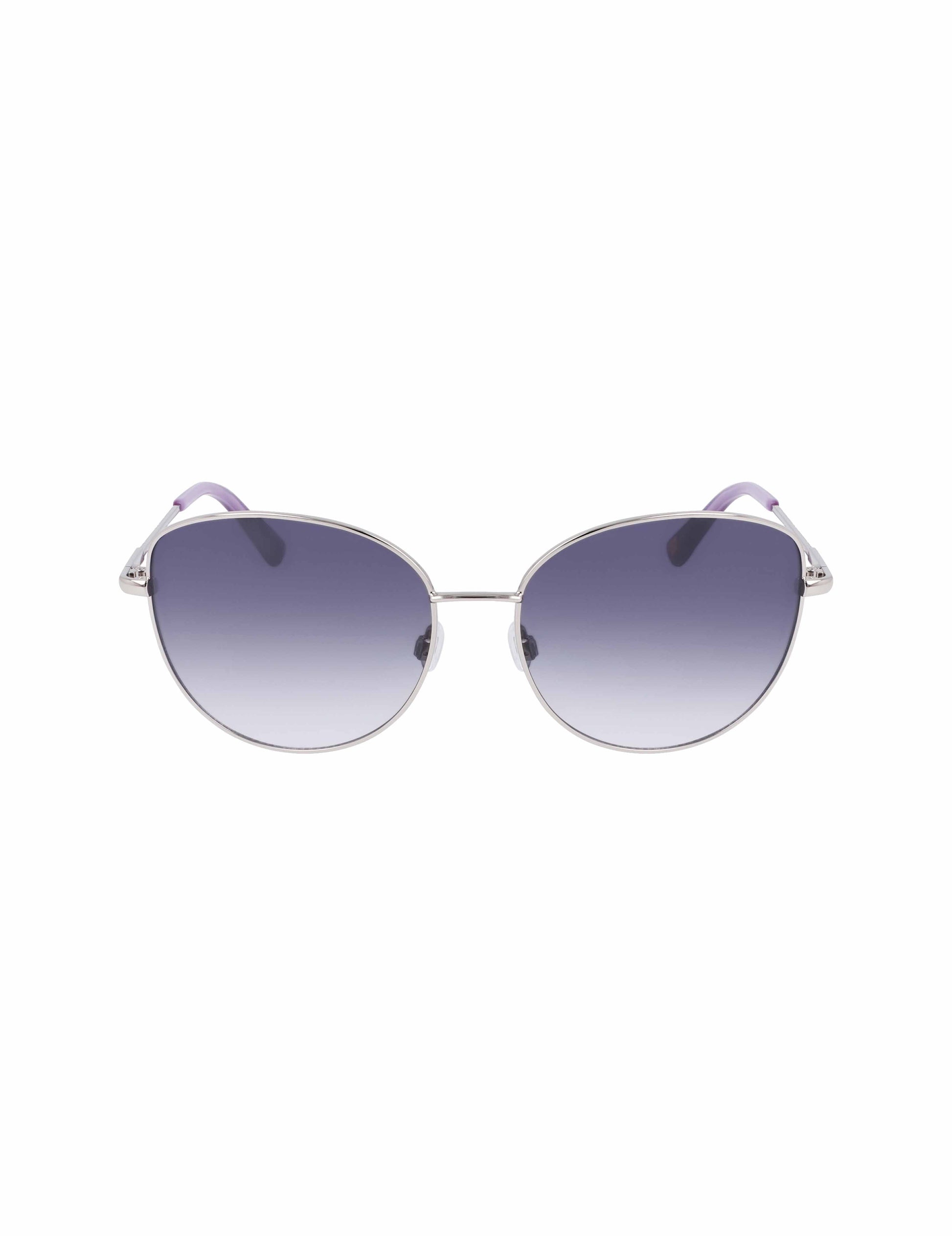 Anne Klein Trendy Round Sunglasses Silver
