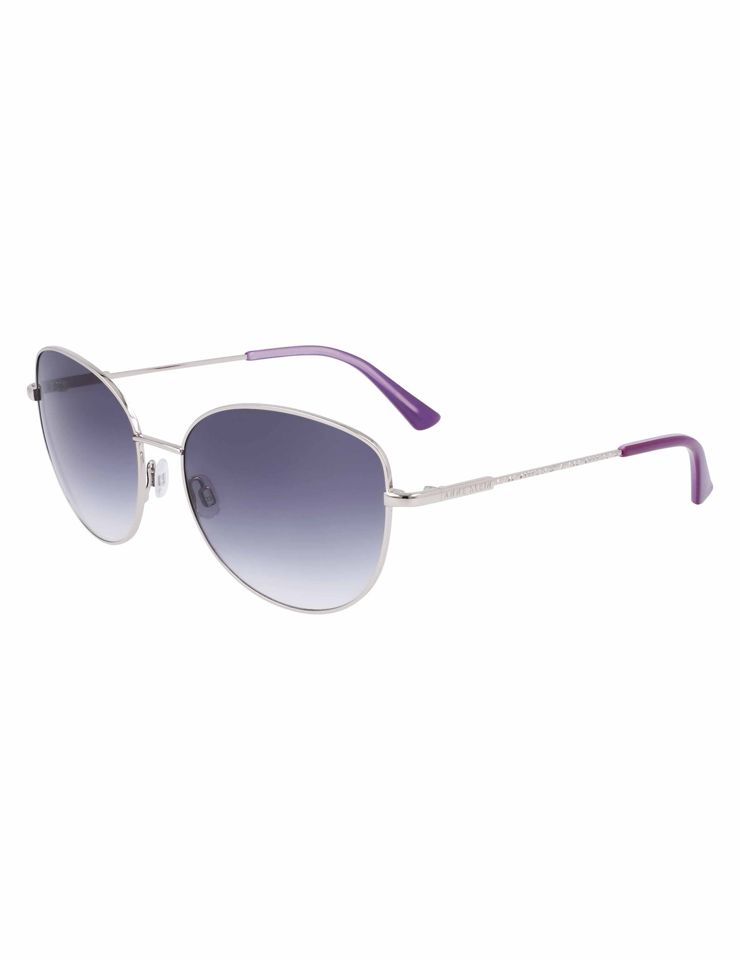 Anne Klein Trendy Round Sunglasses Silver