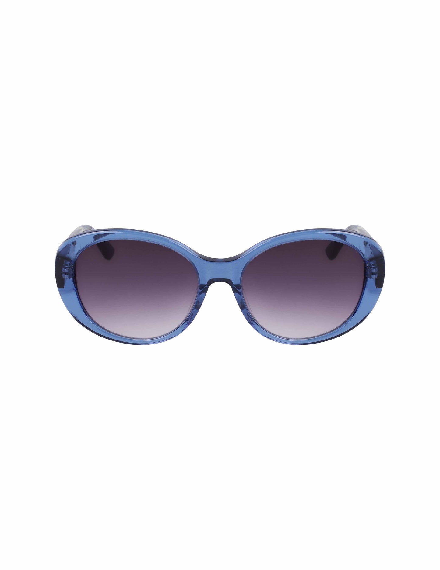 Anne Klein Crystal Glamorous Oval Sunglasses Blue Crystal