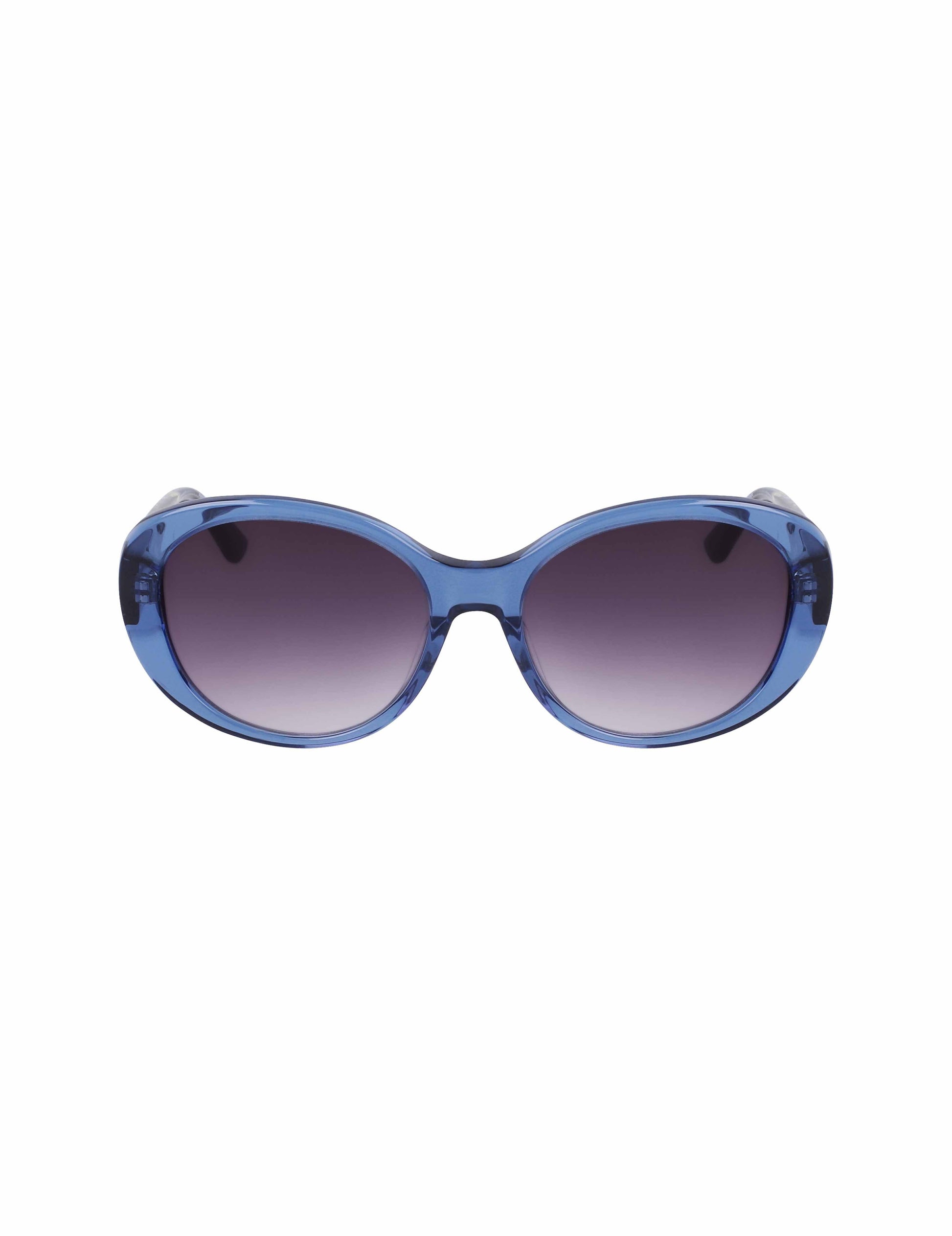 Anne Klein Crystal Glamorous Oval Sunglasses Blue Crystal