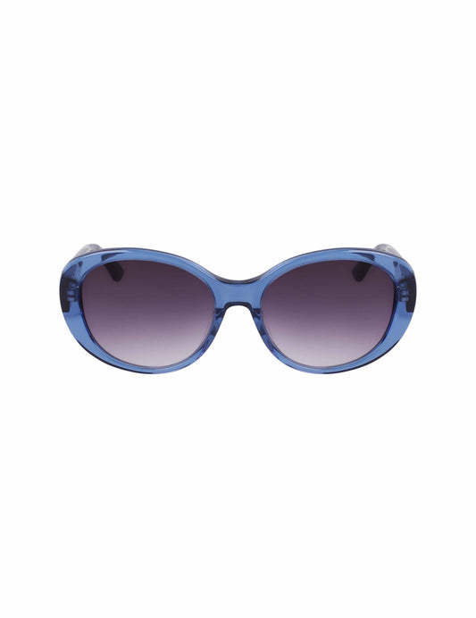 Anne Klein Crystal Glamorous Oval Sunglasses Blue Crystal