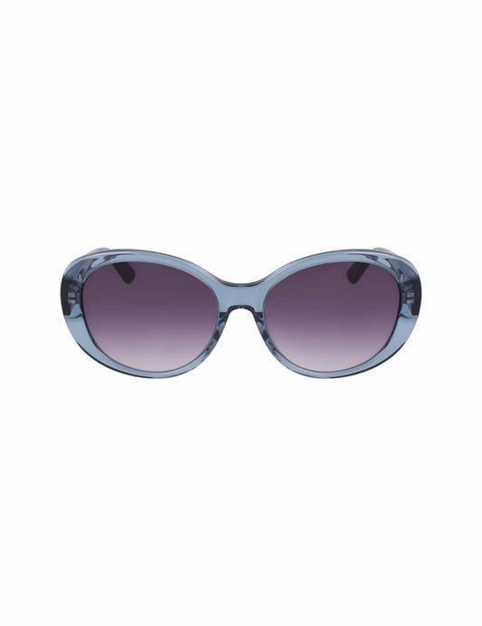Anne Klein Crystal Glamorous Oval Sunglasses Grey Crystal