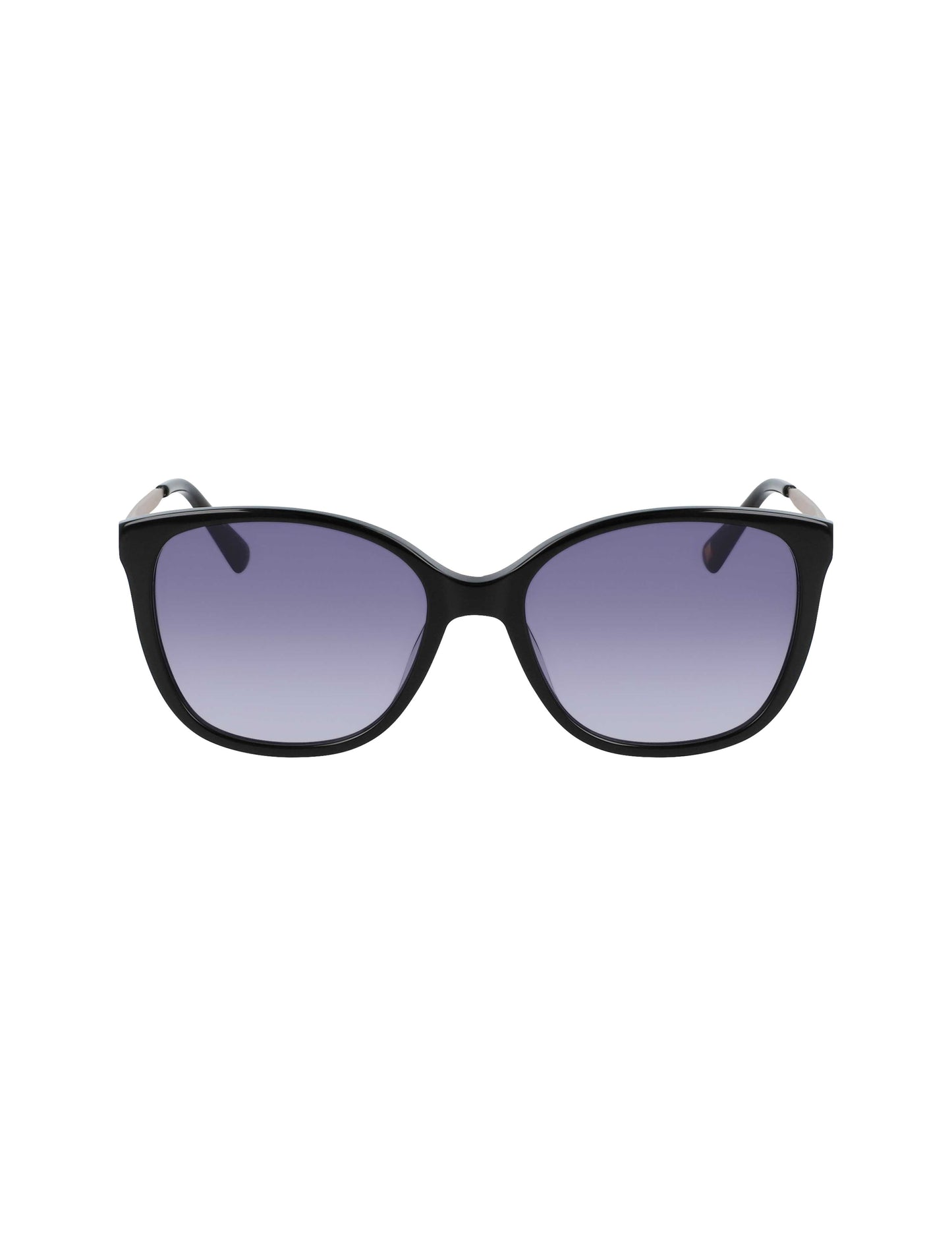 Anne Klein Horn Classic Square Sunglasses Black