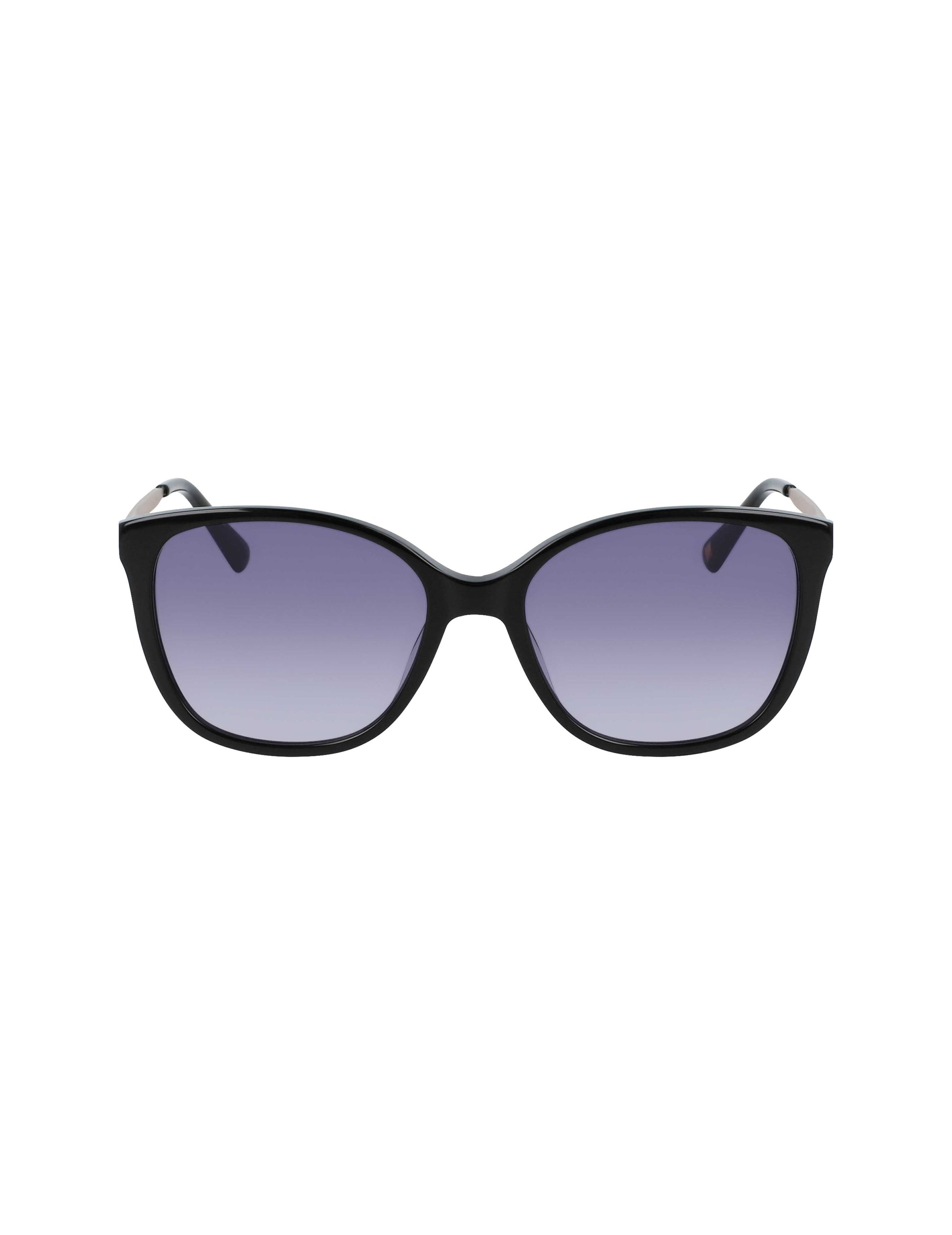 Anne Klein Horn Classic Square Sunglasses Black