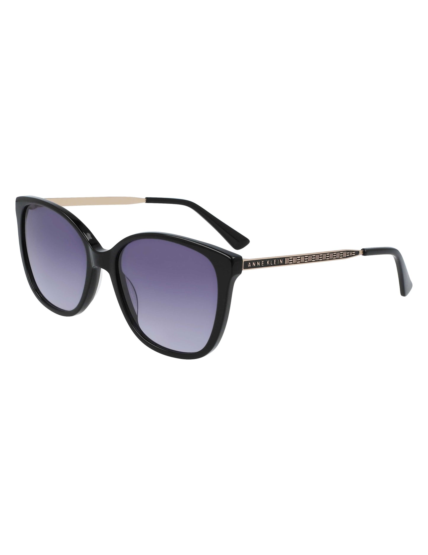 Anne Klein Horn Classic Square Sunglasses Black