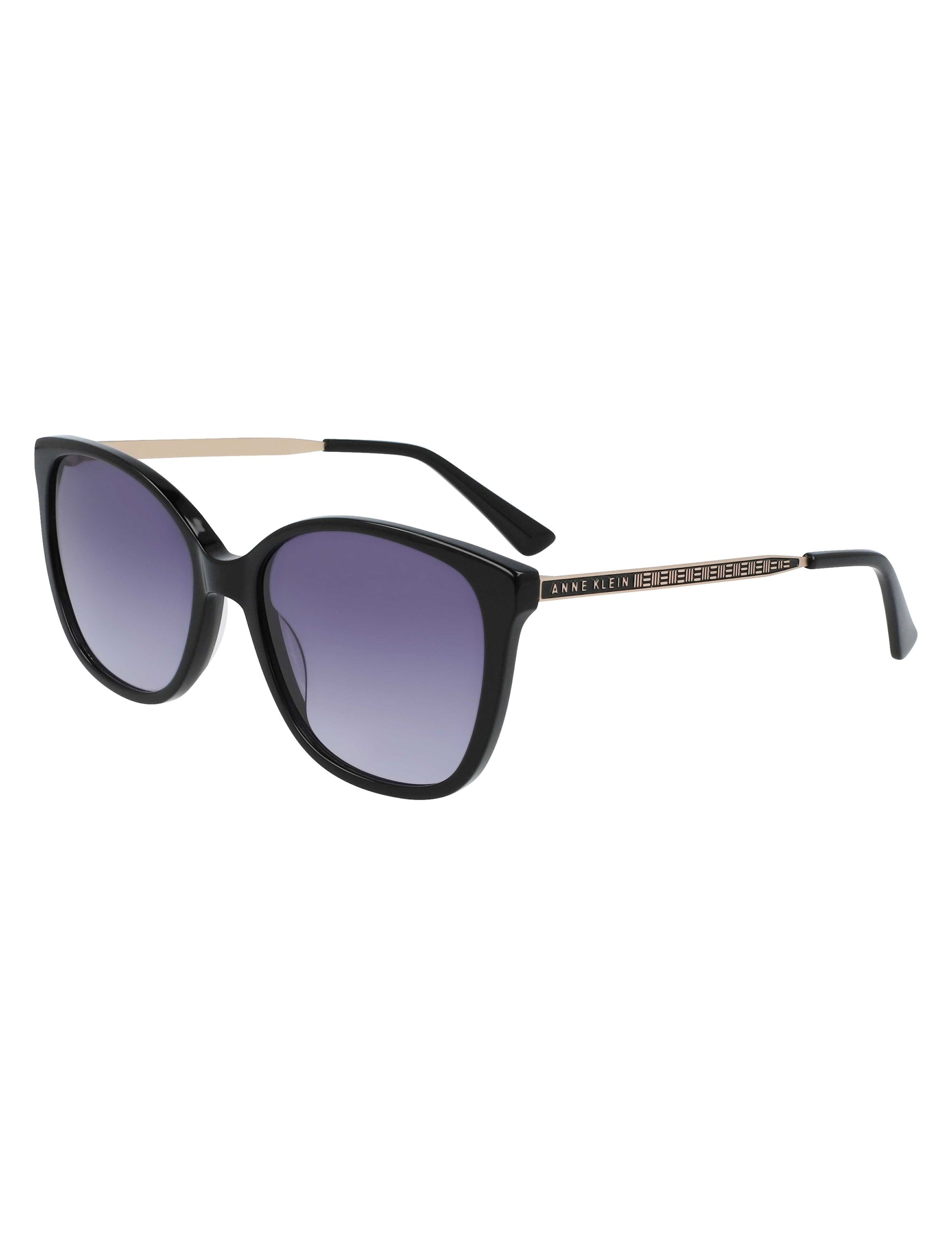 Anne Klein Horn Classic Square Sunglasses Black
