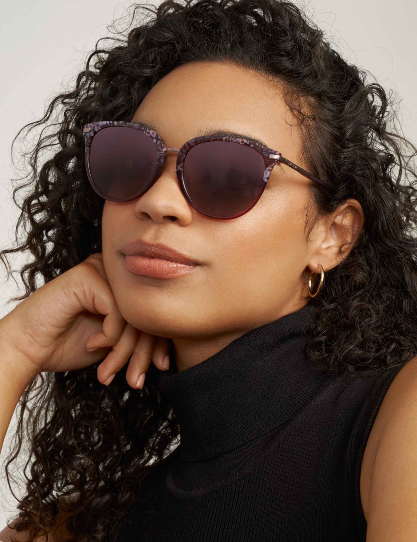 Anne Klein Square Animal Sunglasses Merlot