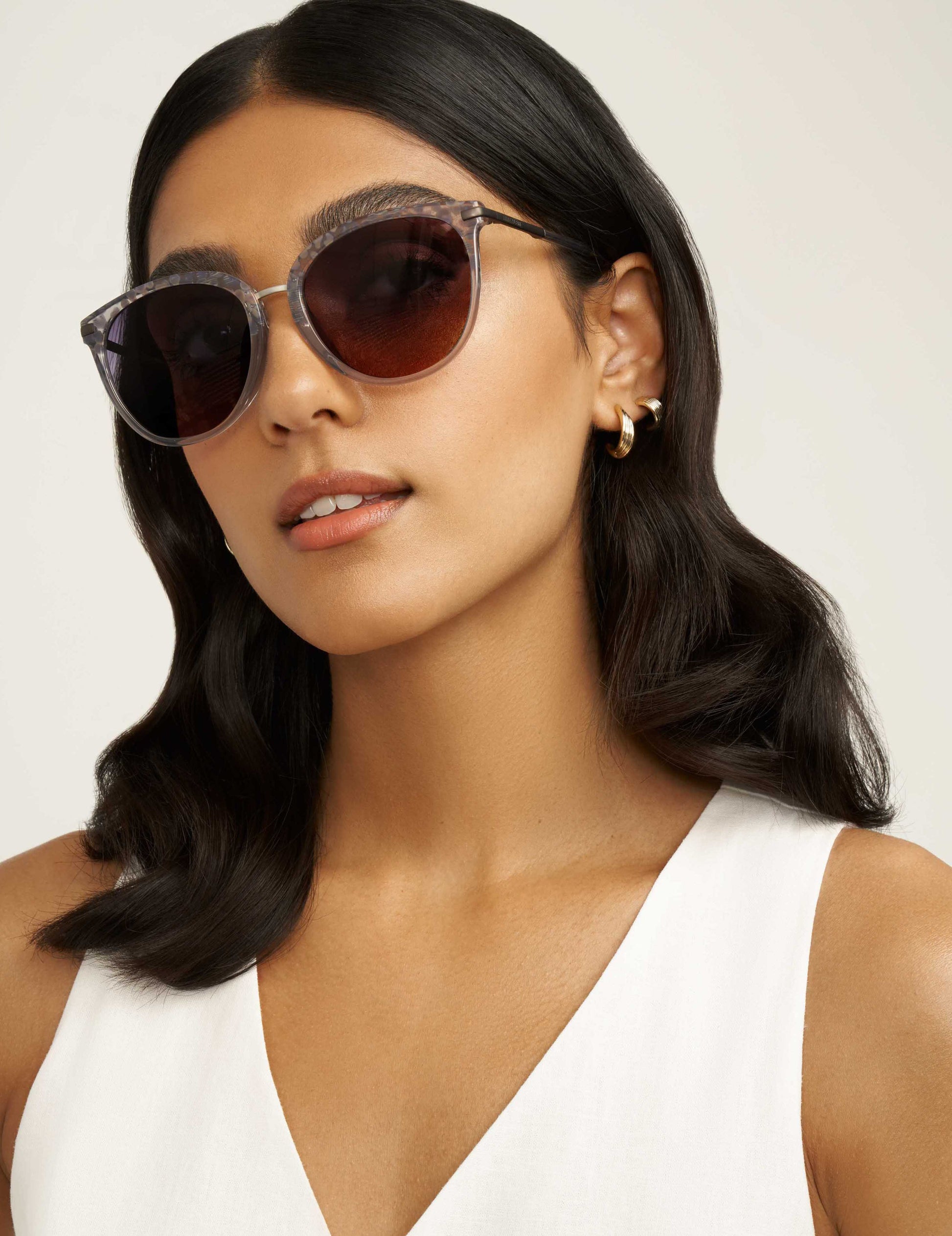 Anne Klein Square Animal Sunglasses Grey