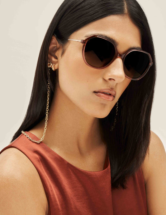 Anne Klein Anne Klein Merlot Geometric Sunglasses