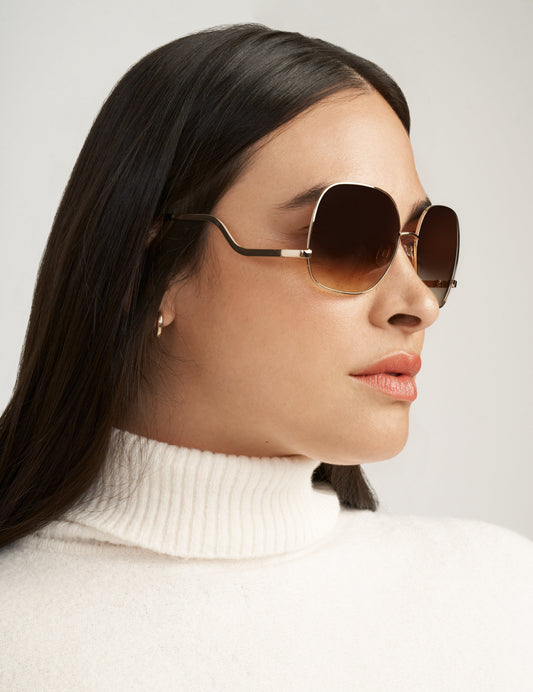 Anne Klein Metal Square Frame Sunglasses