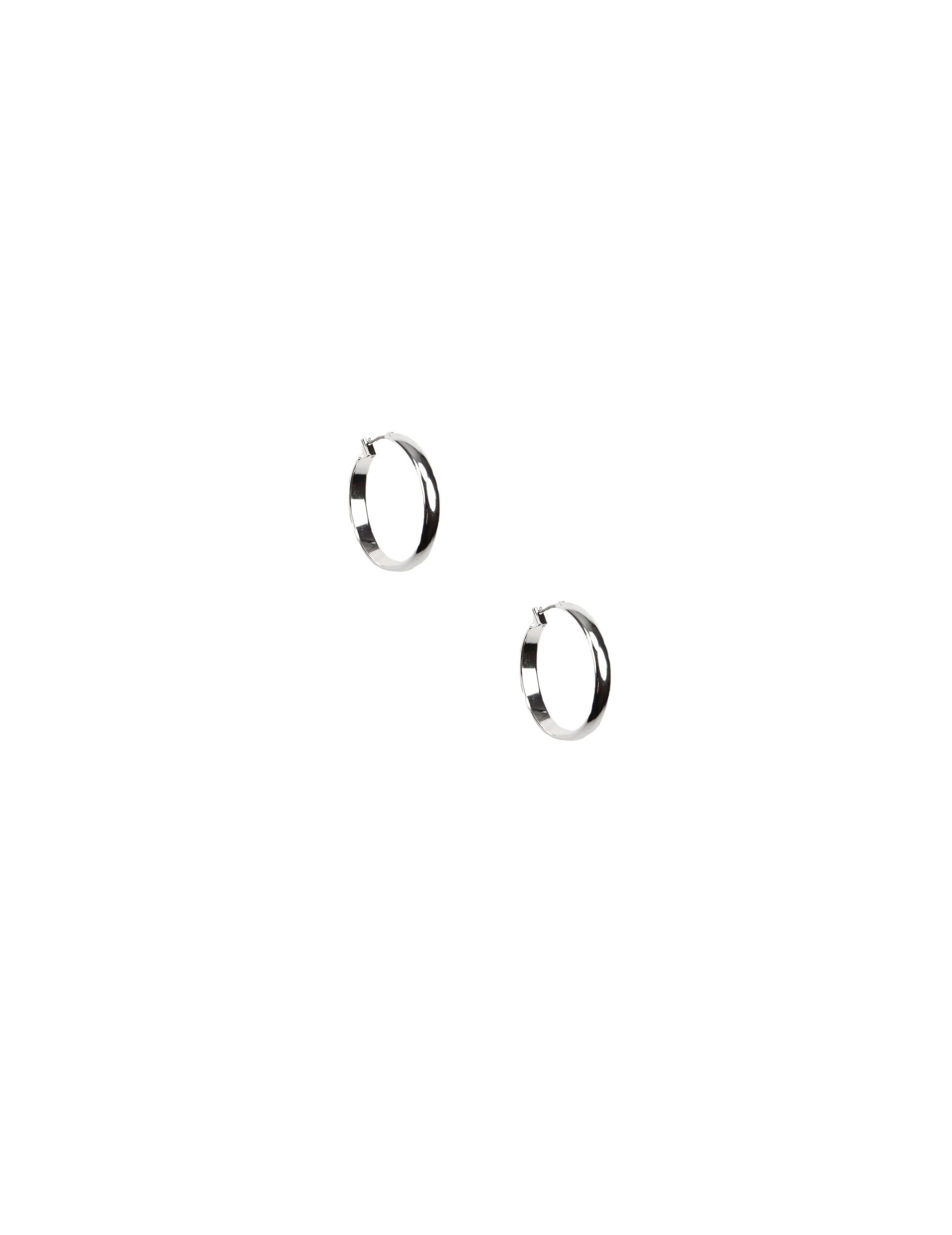 Anne Klein 32MM Silver Hoop Earrings with Click Closure