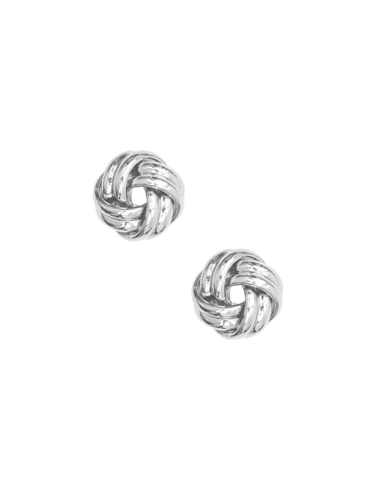 Anne Klein Silver Knot Stud Earrings