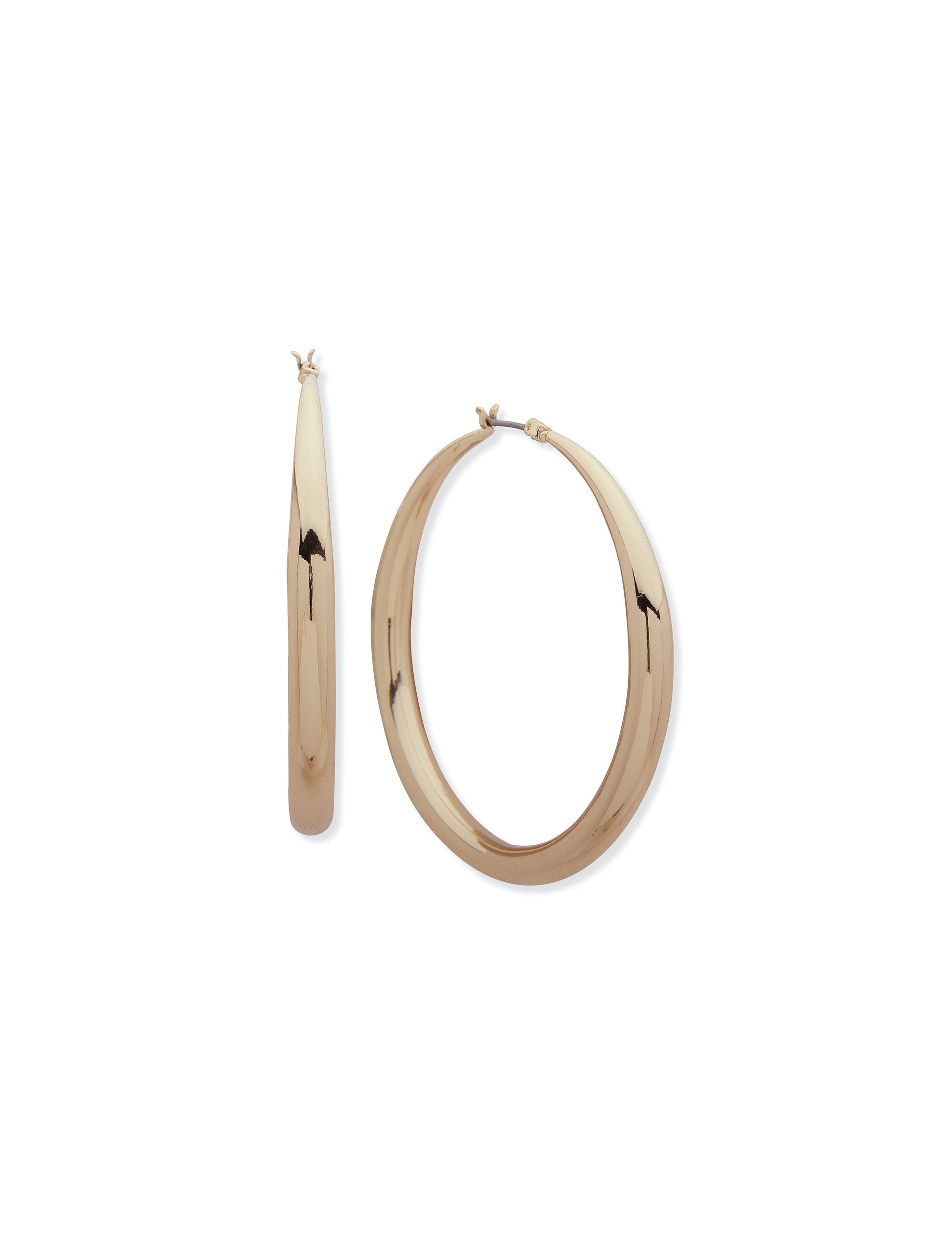 Anne Klein Tapered Gold-Tone Hoop Earrings