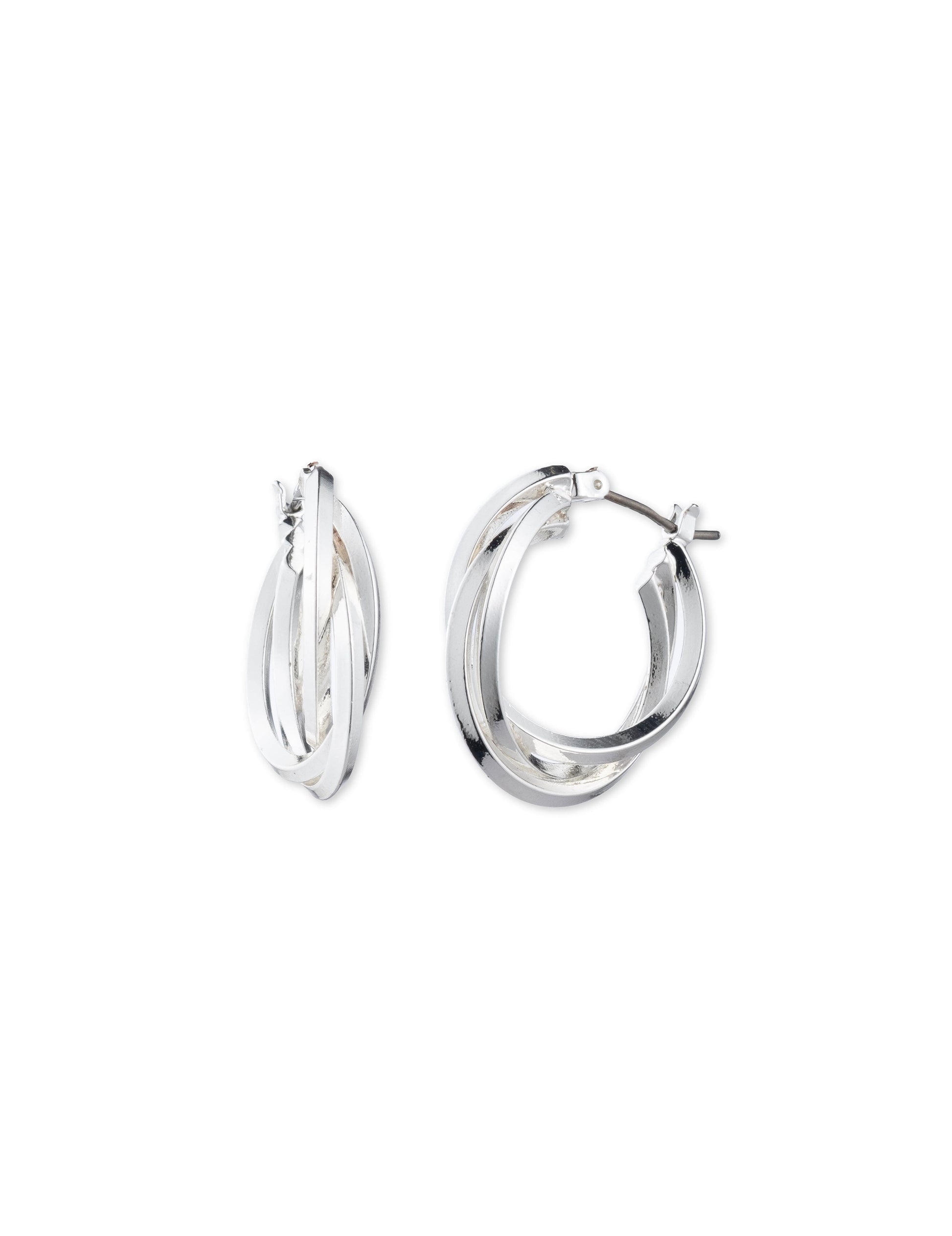 Anne Klein Silver-Tone Multi Hoop Earrings