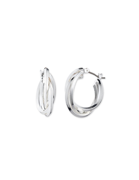 Anne Klein Silver-Tone Multi Hoop Earrings