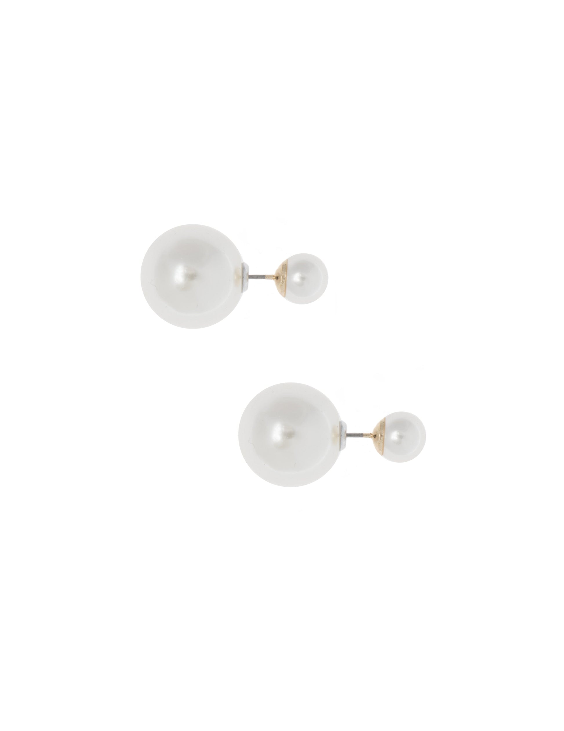 Anne Klein Double Pearl Stud Earrings