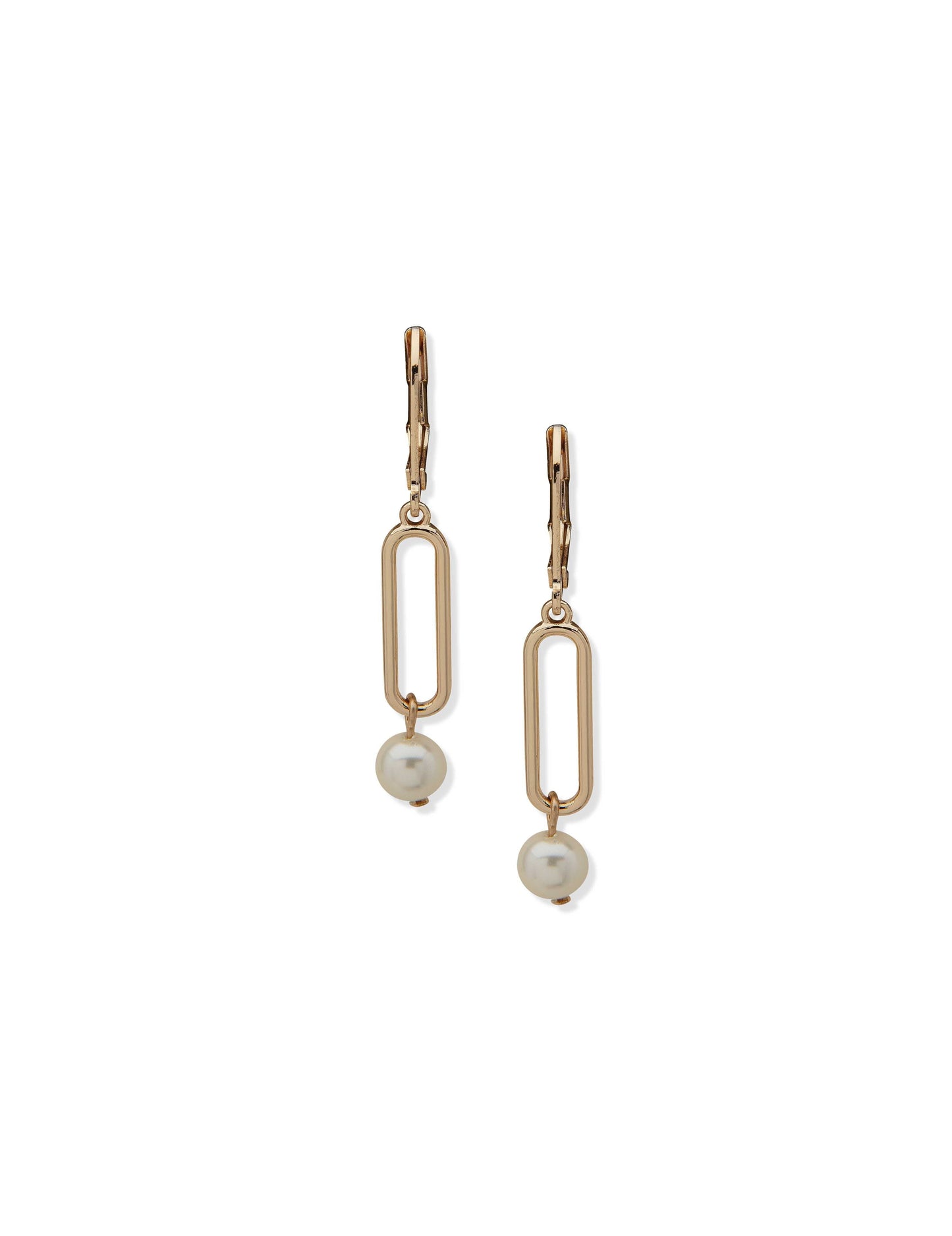 Anne Klein Faux Pearl Link Drop Earrings