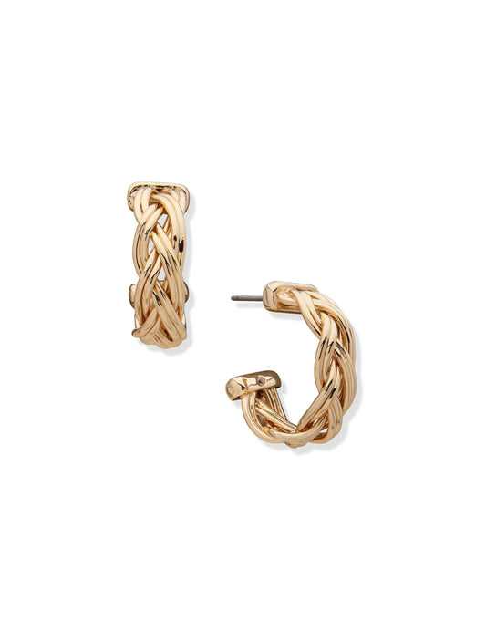 Anne Klein Braided Gold Hoop Earrings