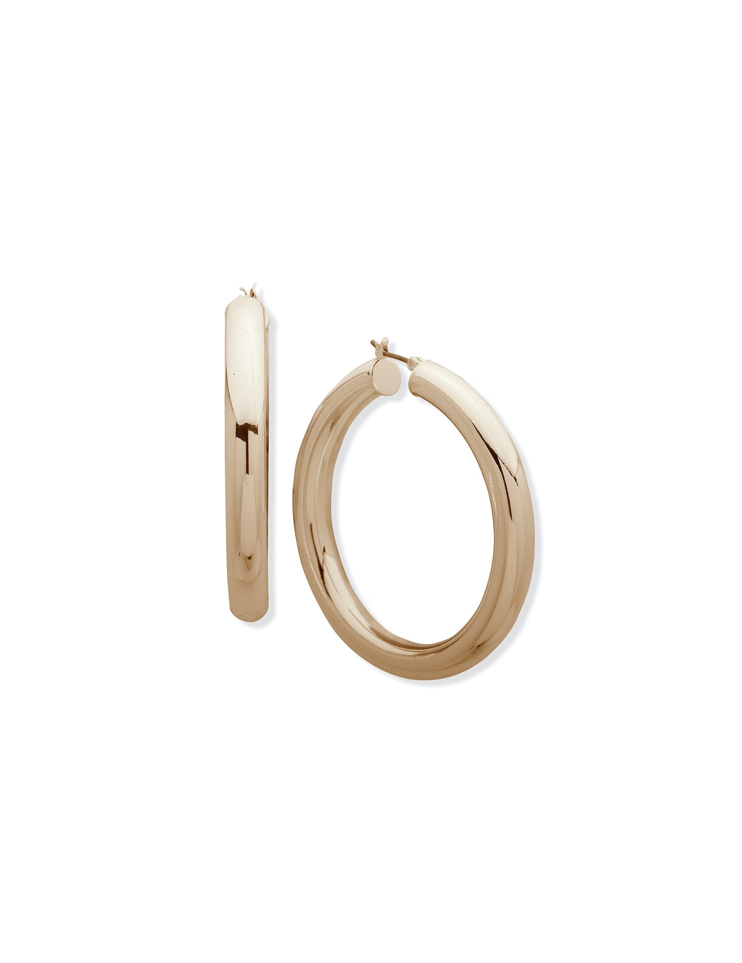 Anne Klein Gold-Tone Tubular Hoop Earrings