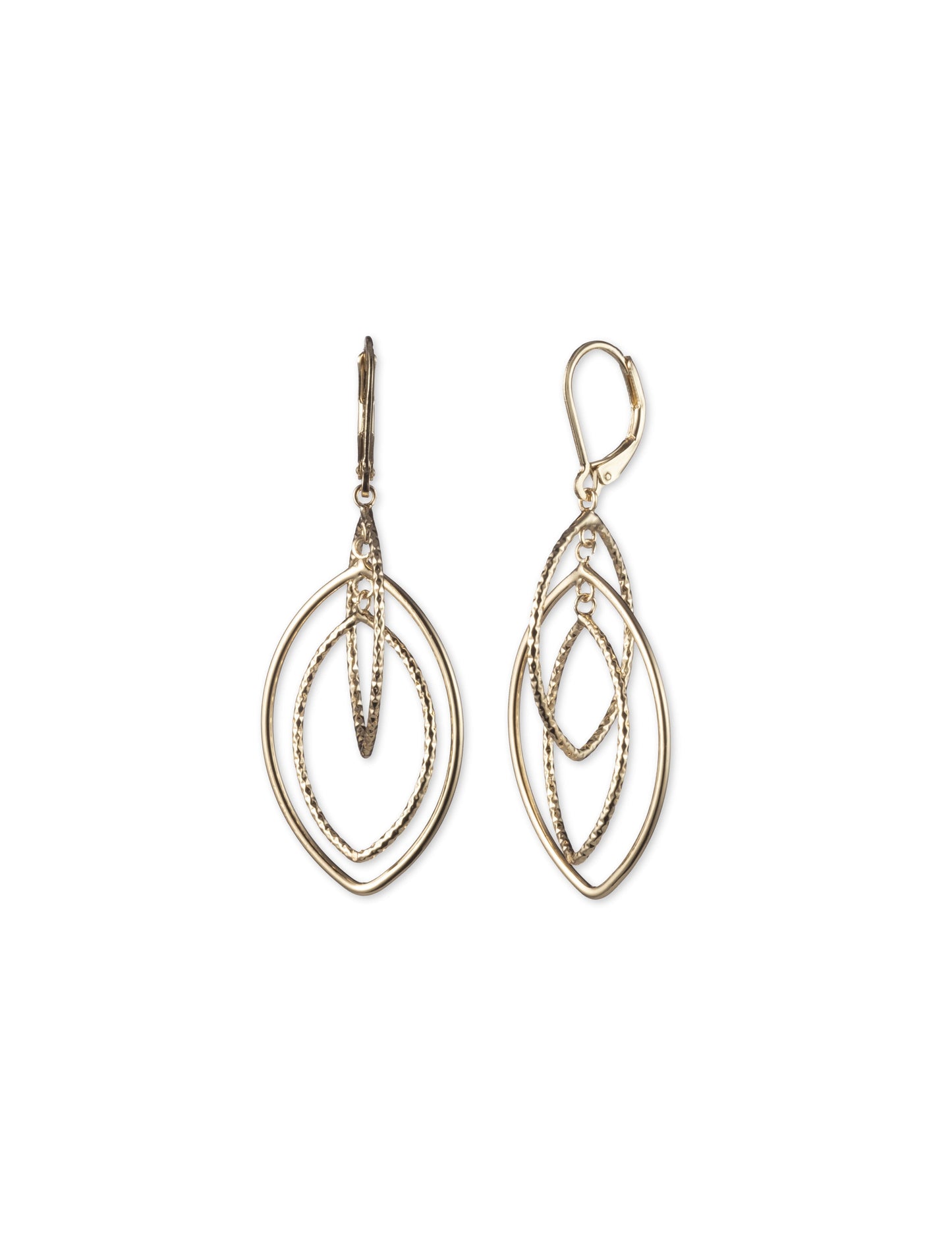 Anne Klein Diamond Texture Orbital Drop Earrings