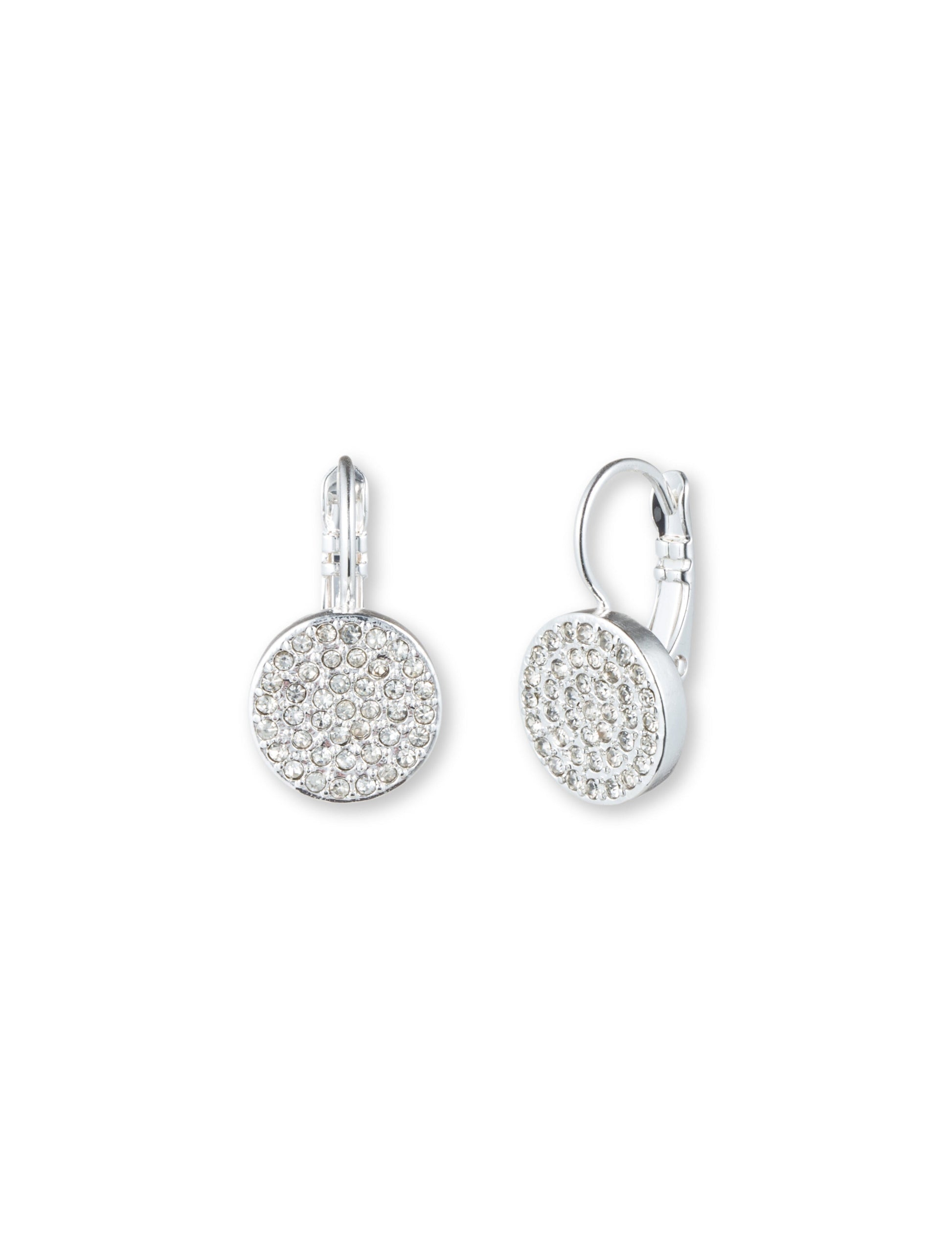 Anne Klein Silver Pavé Drop Earrings