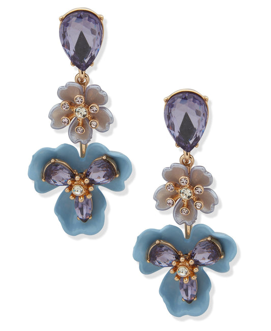 Anne Klein Flower Liner Pierced Post Earrings