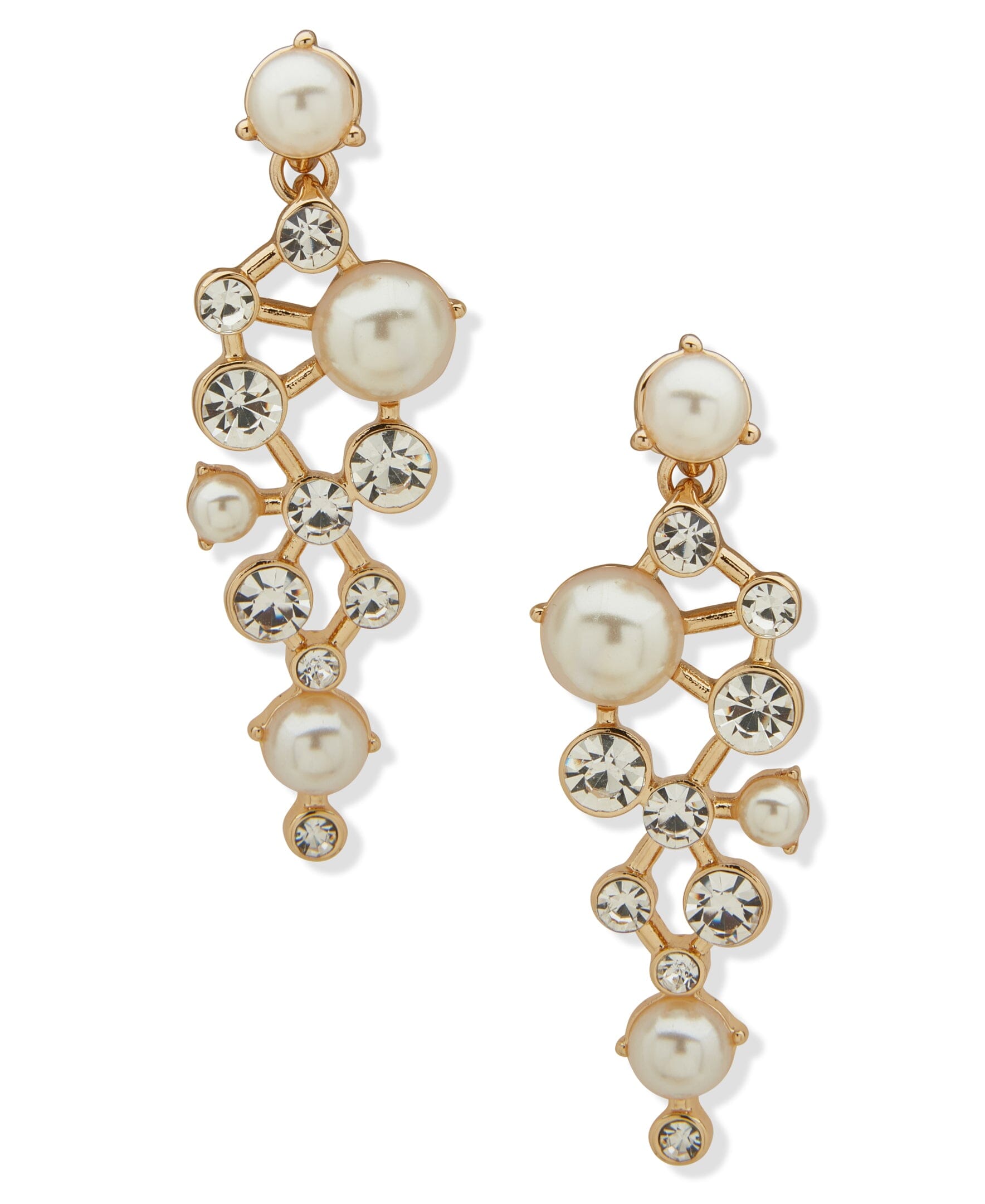 Anne Klein Stone and Cluster Post Liner Pierced Earrings