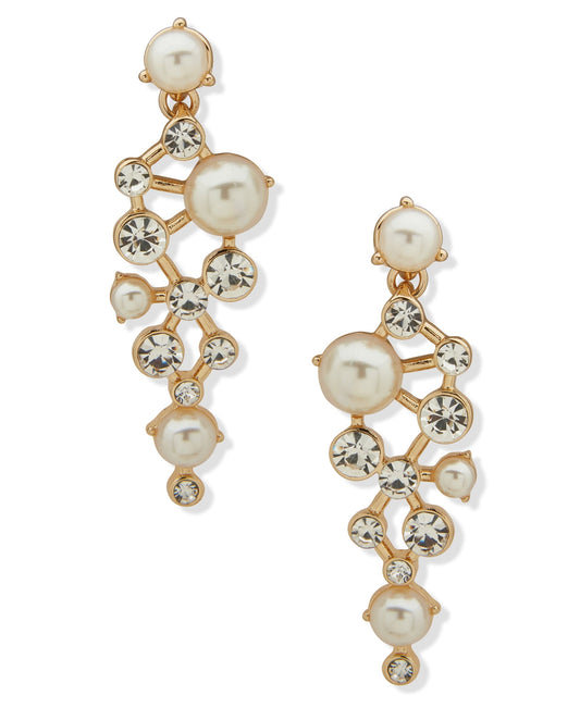 Anne Klein Stone and Cluster Post Liner Pierced Earrings