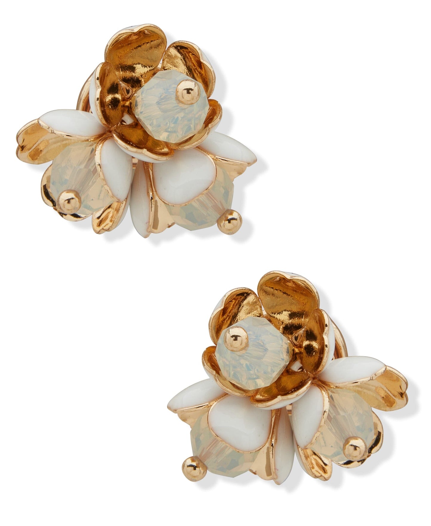 Anne Klein Textured Flower Stud Pierced Earrings