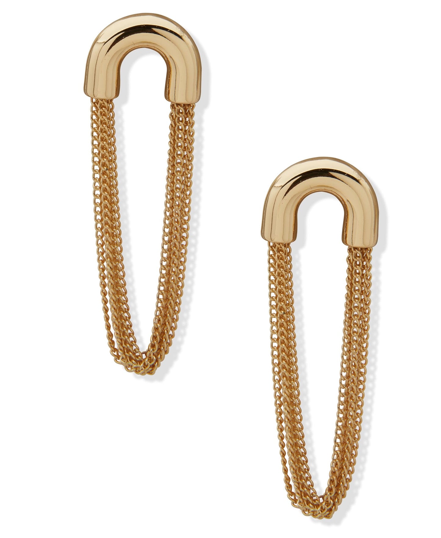 Anne Klein Metal Chain Drop Pierced Earrings