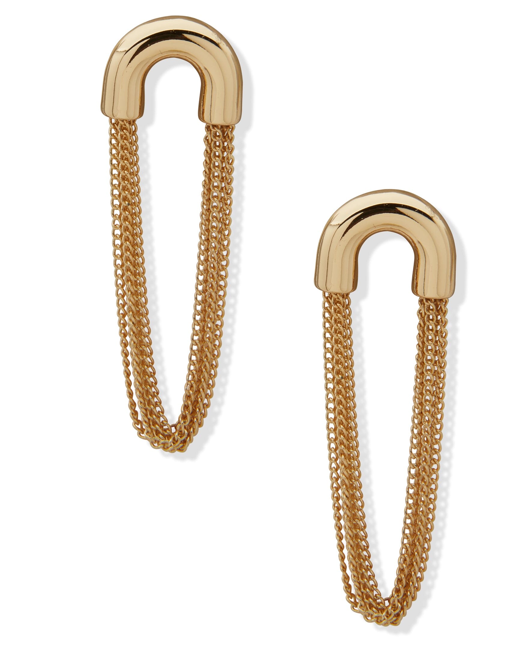 Anne Klein Metal Chain Drop Pierced Earrings