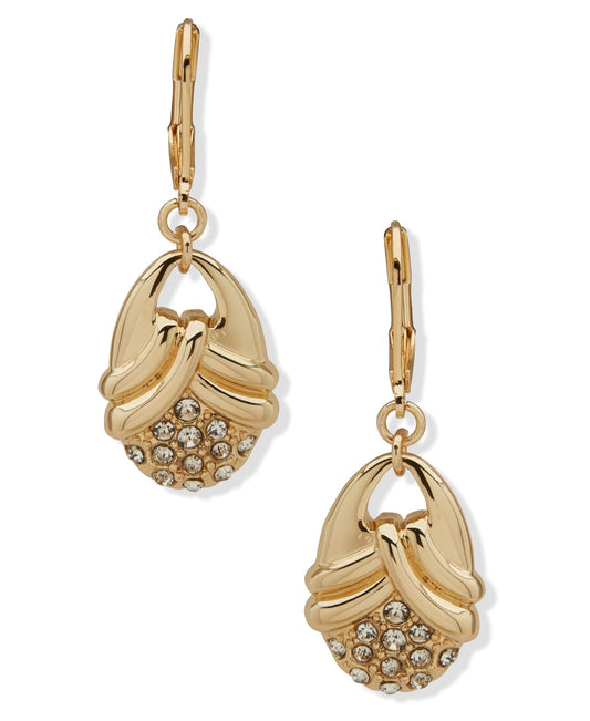 Anne Klein Oval Drop Pierced Earrings