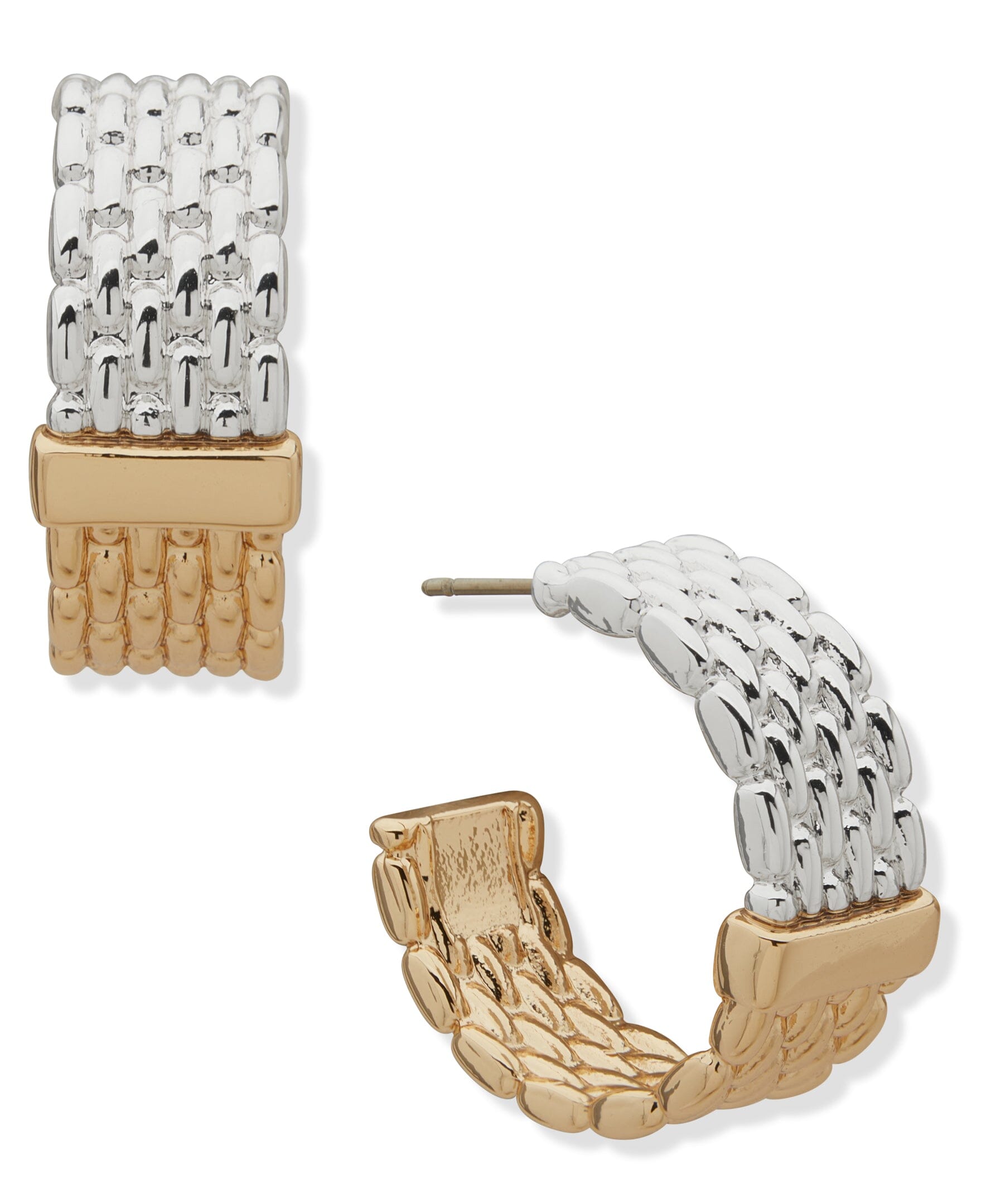 Anne Klein Watchband Hoop Pierced Earrings