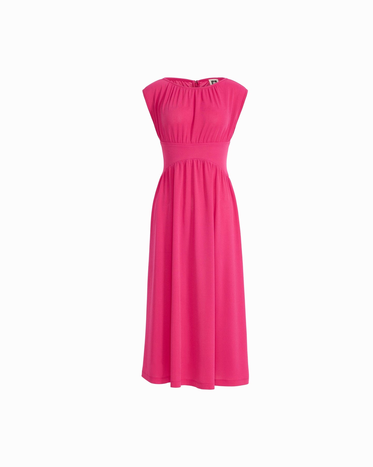 Anne Klein Boat Neckline Shirred Midi Dress