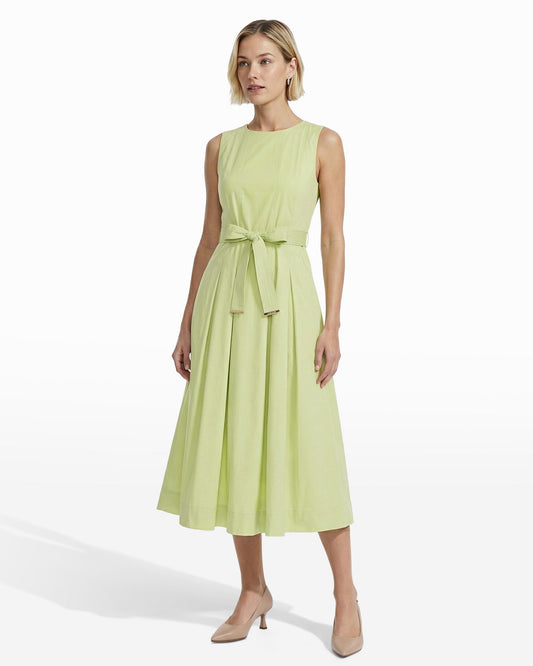 Anne Klein Paneled Bodice Jewel Neck Midi Dress