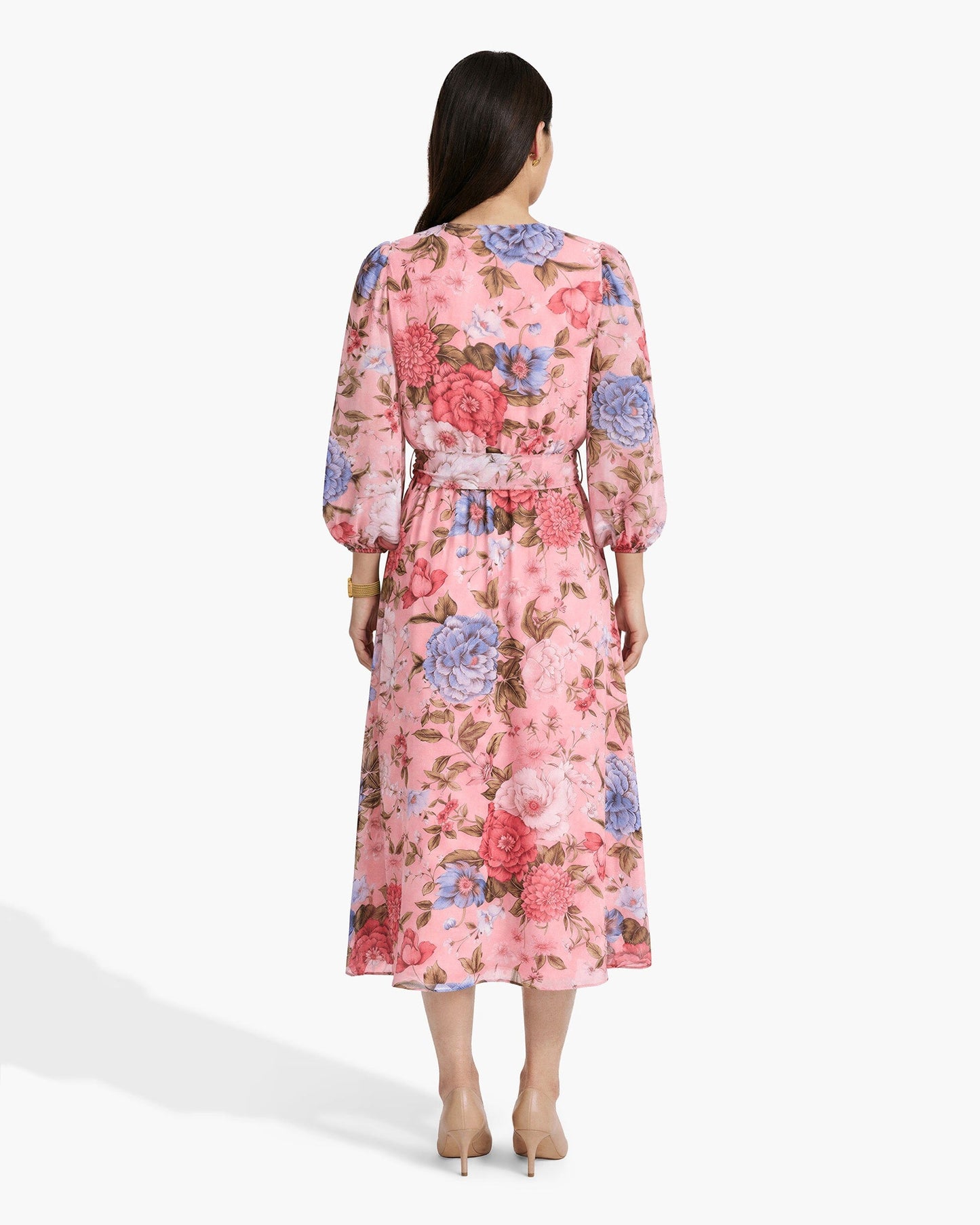 Anne Klein Three-Quarter Sleeve Midi Dress