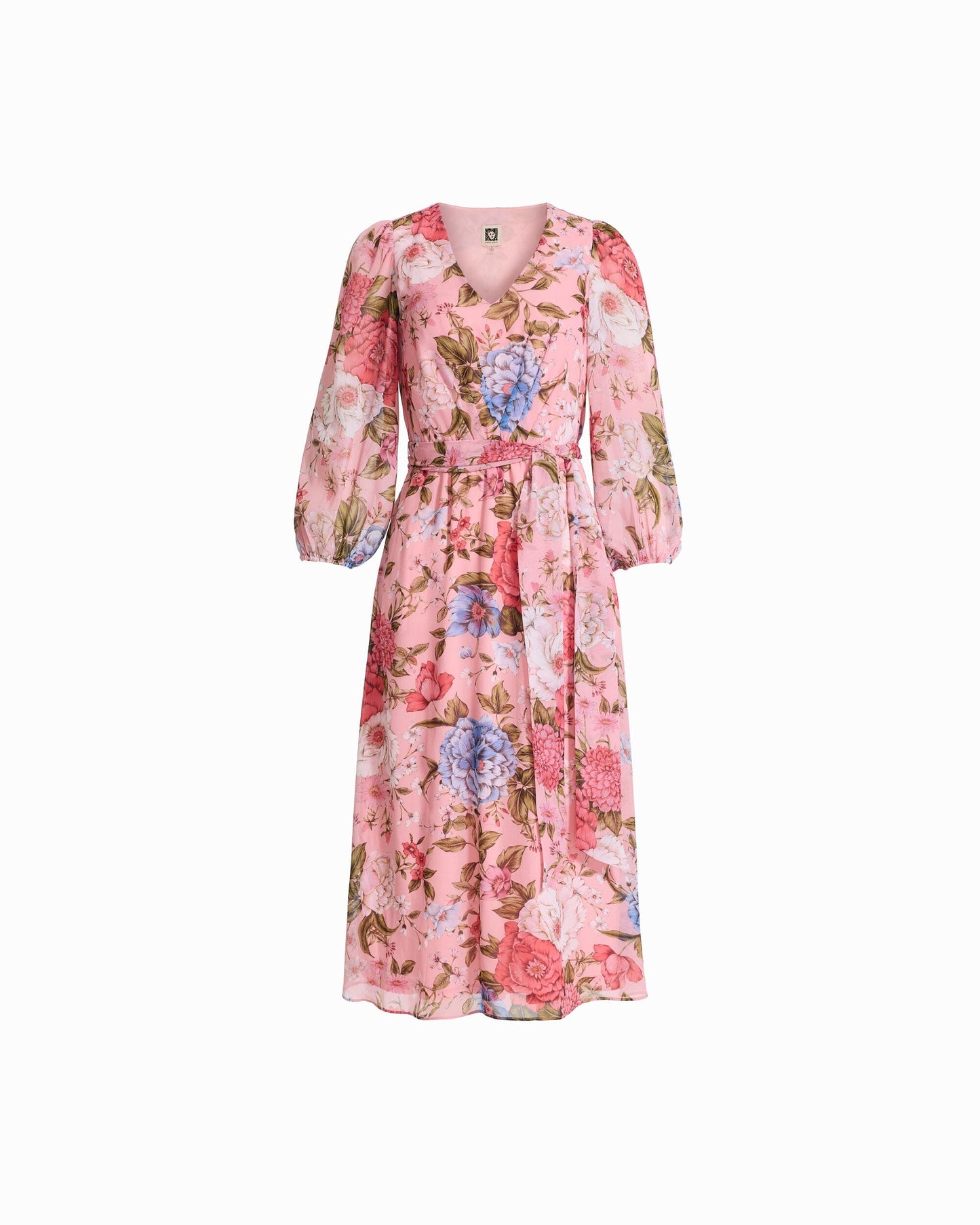 Anne Klein Three-Quarter Sleeve Midi Dress