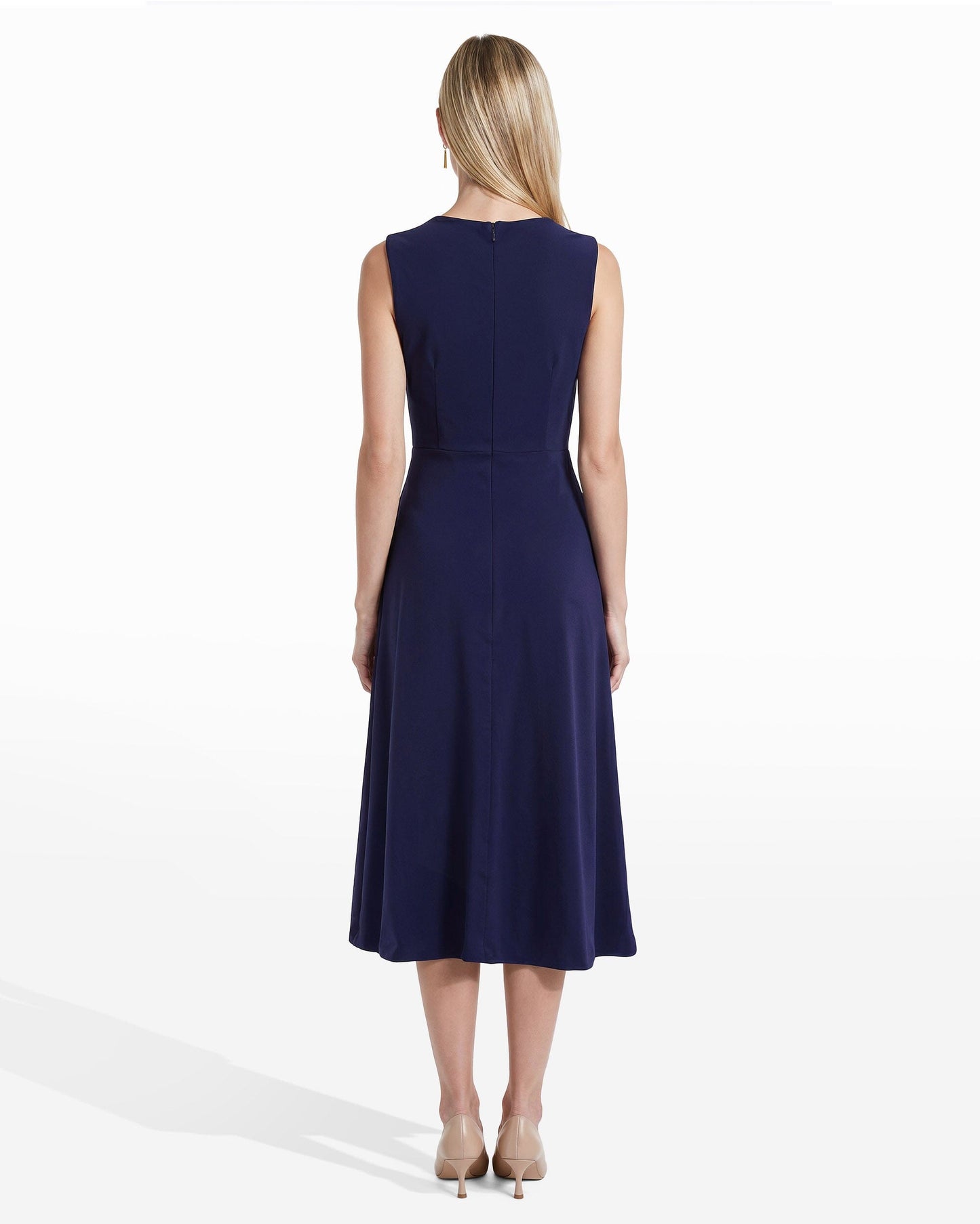 Anne Klein Twist Front A-line Midi Dress