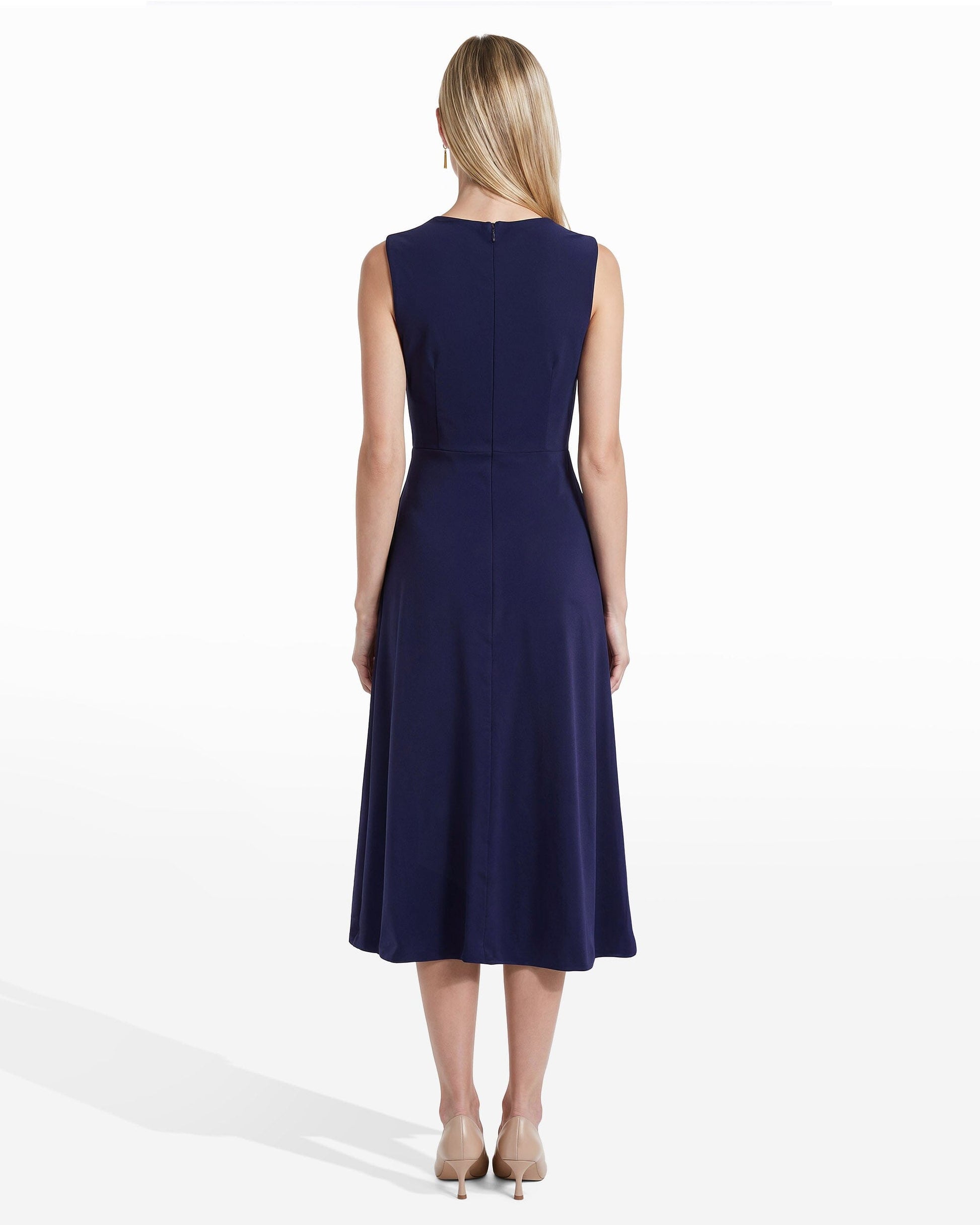 Anne Klein Twist Front A-line Midi Dress