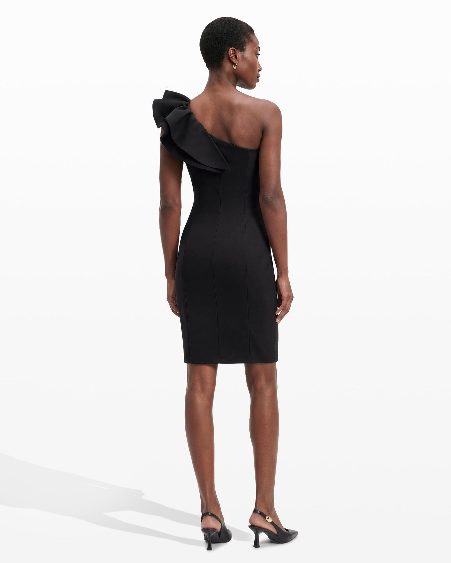 Anne Klein One Shoulder Sheath Dress with Ruffle