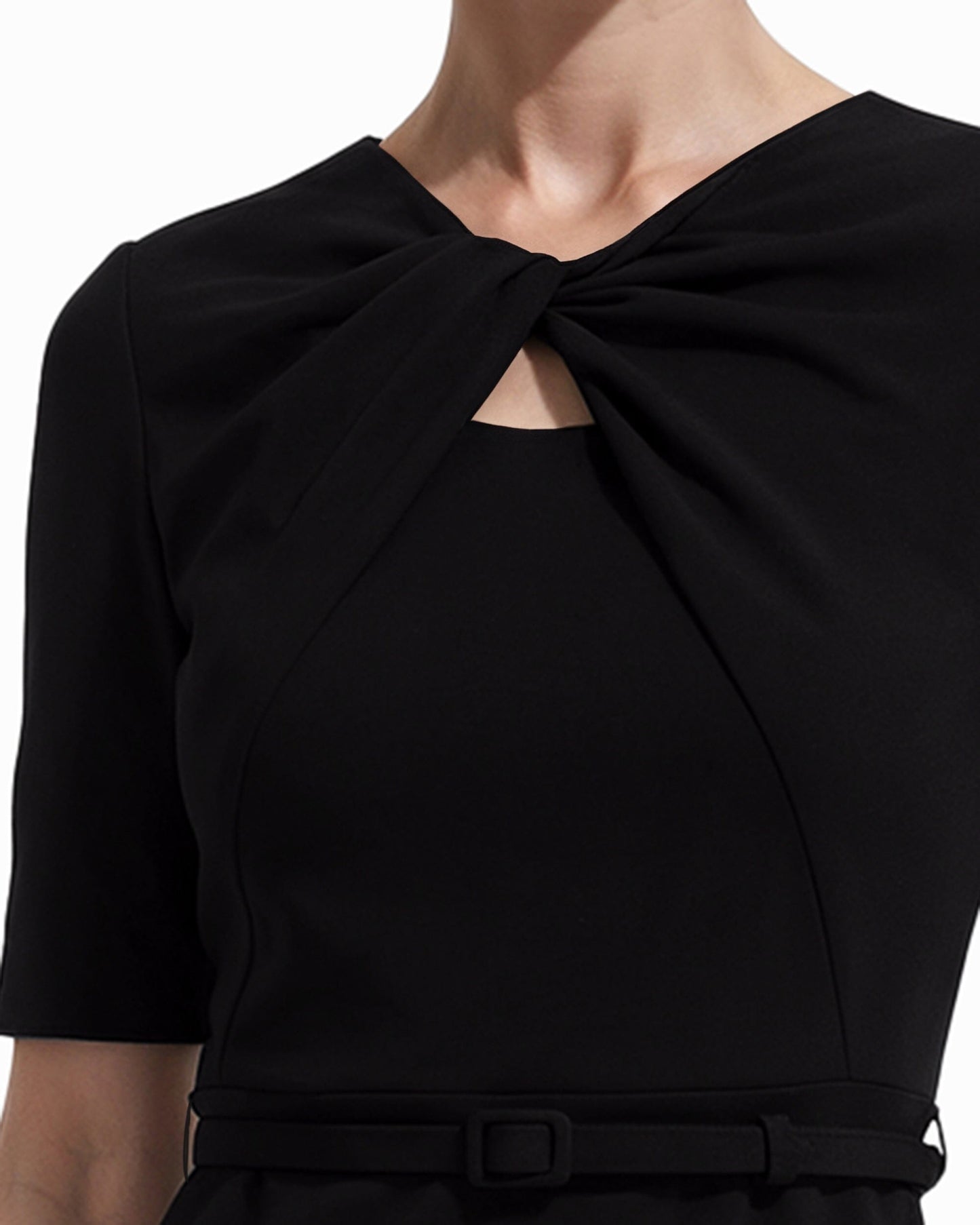 Anne Klein Long Sleeve Twist Front Dress