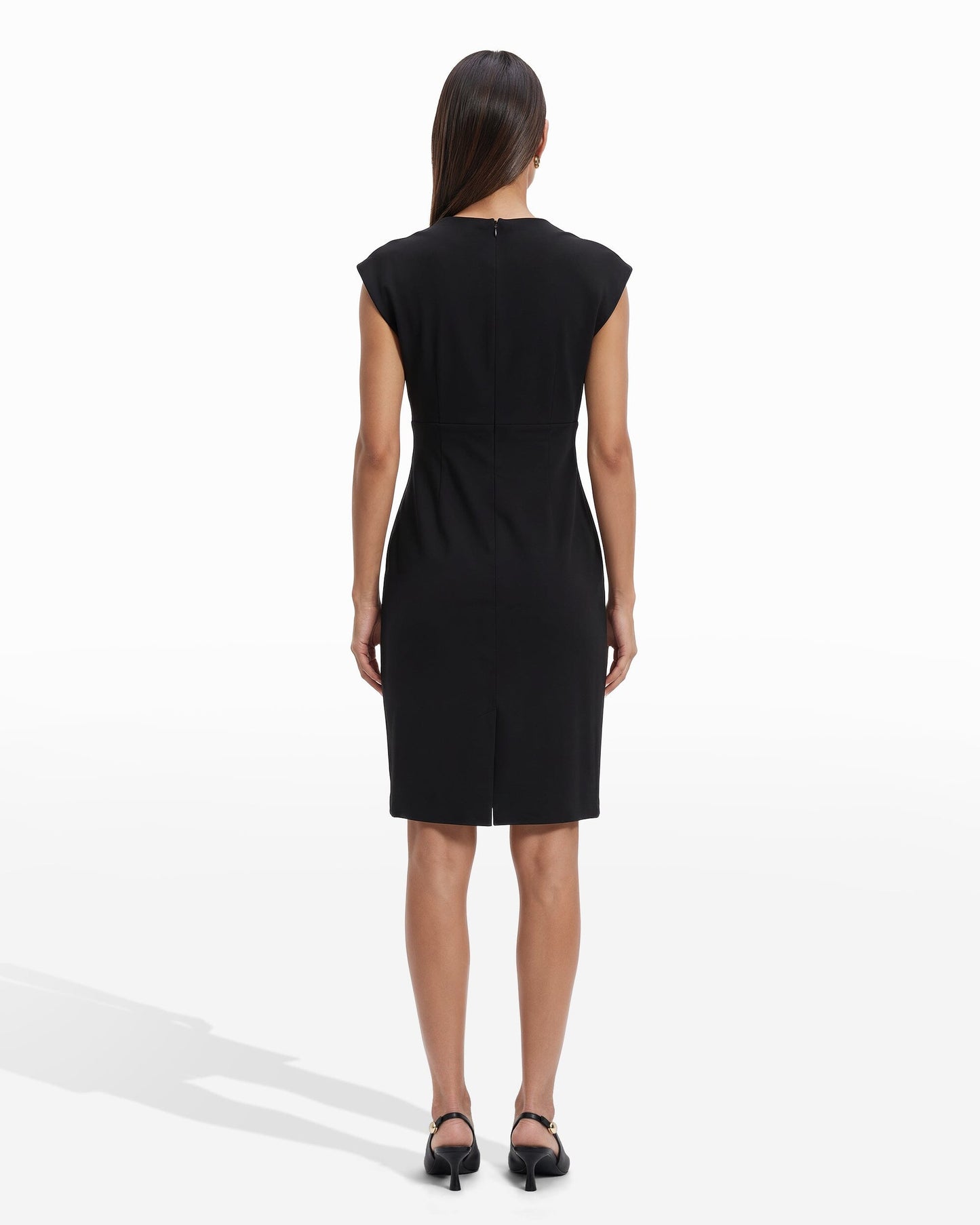 Anne Klein Pleated Bodice Sheath Dress