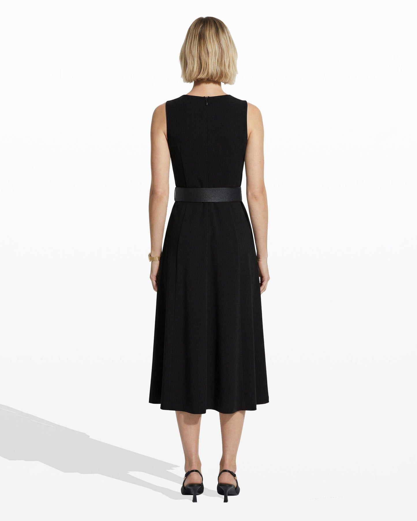 Anne Klein Side Button Fit and Flare Dress