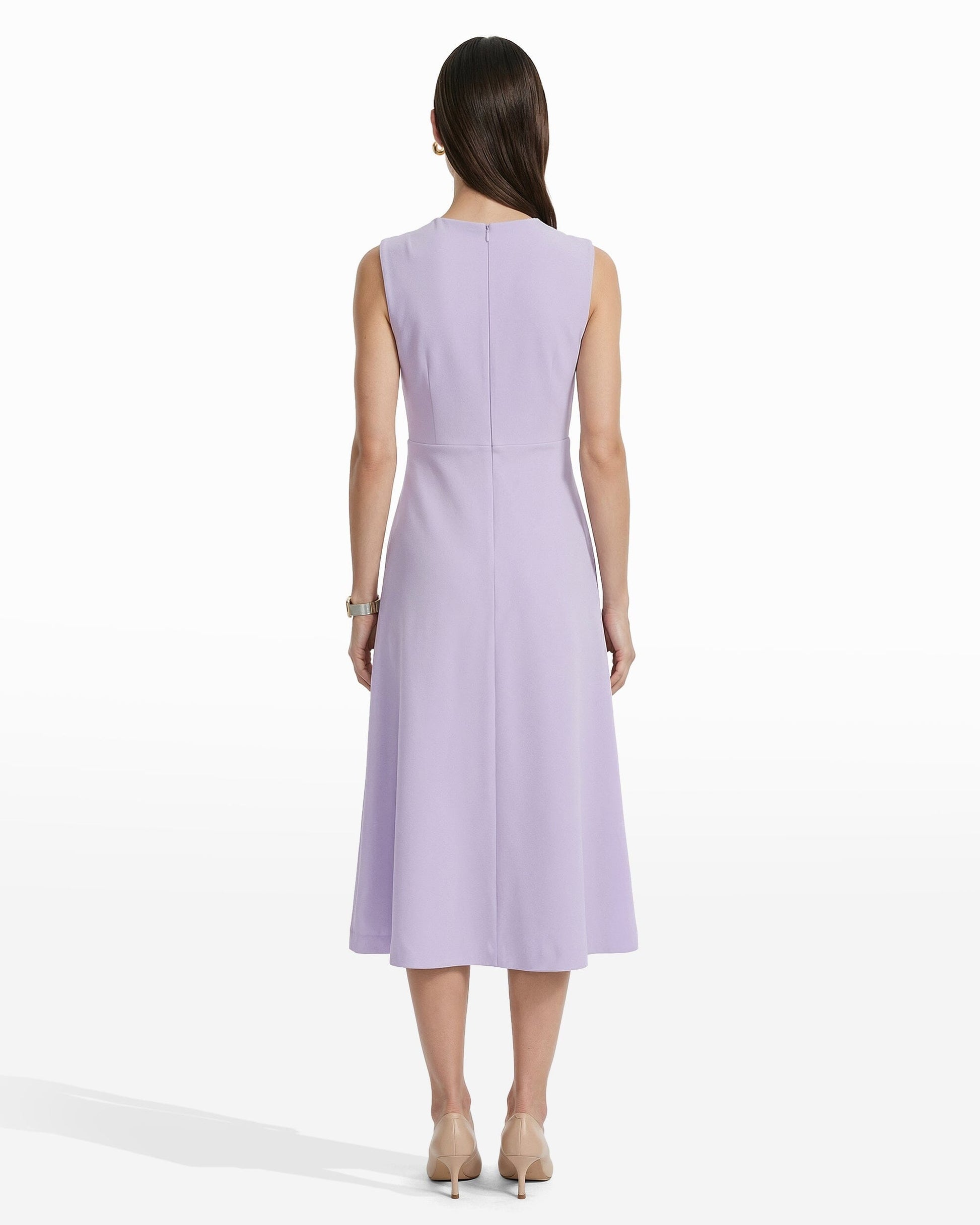 Anne Klein Twist Front A-line Midi Dress