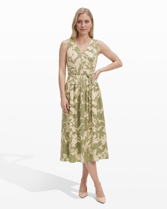 Anne Klein V-Neck Seam Detail Dress